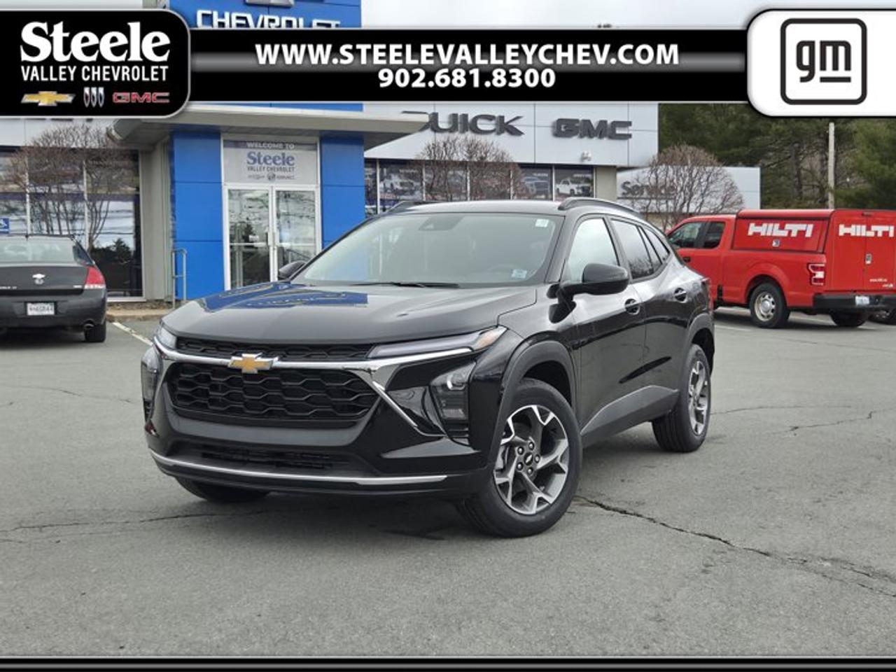 TRANSMISSION, 6-SPEED AUTOMATIC (STD), MOSAIC BLACK METALLIC, LT PREFERRED EQUIPMENT GROUP Includes Standard Equipment, ENGINE, ECOTEC 1.2L TURBO DOHC DI WITH VARIABLE VALVE TIMING (VVT) (137 hp [102 kW] @ 5000 rpm, 162 lb-ft of torque [219 N-m] @ 2500 rpm) (STD), Wireless Apple CarPlay/Wireless Android Auto, Wipers, front intermittent, variable speed, Wiper, rear, intermittent, Windows, power rear, express down, Window, power, front passenger with express down, Window, power, driver with express down. This Chevrolet Trax has a dependable Turbocharged Gas 3-Cyl 1.2L/ engine powering this Automatic transmission.*These Packages Will Make Your Chevrolet Trax LT The Envy of Your Friends *Wi-Fi Hotspot capable (Terms and limitations apply. See onstar.ca or dealer for details.), Wheels, 17 (43.2 cm) Grey-painted machined aluminum, Wheel, spare, 16 (40.6 cm) steel, Visors, driver and front passenger vanity mirrors, covered, Vehicle health management, USB ports, 2, one type-A and one type-C, located within the instrument panel, USB ports, 2, one type-A and one type-C, centre console, charge-only, rear, Transmission, 6-speed automatic, Tires, 225/60R17 all-season, blackwall, Tire, spare, compact, Tire Pressure Monitor, manual learn, Tire Fill Alert, Theft-deterrent system, immobilizer, Theft-deterrent system, Teen Driver a configurable feature that lets you activate customizable vehicle settings associated with a key fob, to help encourage safe driving behaviour. It can limit certain available vehicle features, and it prevents certain safety systems from being turned off. An in-vehicle report card gives you information on driving habits and helps you to continue to coach your new driver, Suspension, Ride and Handling, Suspension, rear, compound crank, Suspension, front MacPherson strut, Steering, power, non-variable ratio, electric, Steering wheel controls, mounted audio, cruise control Driver Information centre, Forward Collision Alert gap adjust and phone interface controls.* Stop By Today *Test drive this must-see, must-drive, must-own beauty today at Steele Valley Chevrolet Buick GMC Cadillac, 9184 Commercial Street, New Minas, NS, NS B4N3V9.*Disclaimer*Please verify all information with a Steele Valley representative.
