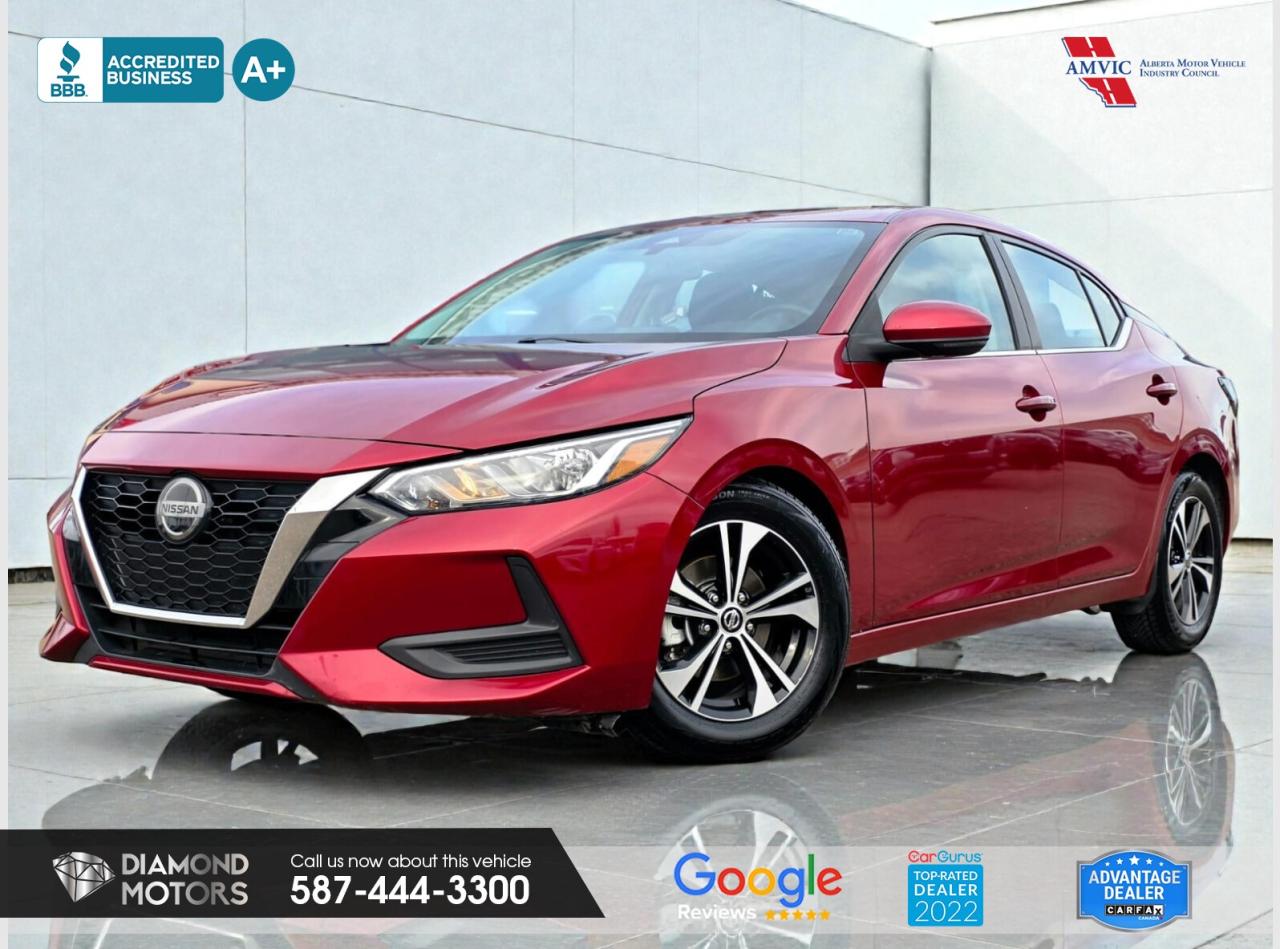 CLEARANCE PRICED  PRICED TO MOVE <br/> LIMITED TIME at Diamond Motors <br/> Drive away with a FREE 1-Year Warranty + low payments included at Listed Price. T&Cs Apply. <br/> 1.8L 4 CYLINDER ENGINE, APPLE CARPLAY, HEATED SEATS, HEATED STEERING WHEEL ADAPTIVE CRUISE CONTROL, SUNROOF, BACKUP CAMERA, KEYLESS ENTRY, PUSH START, REMOTE STARTER, AND MUCH MORE! <br/> <br/> <br/> Just Arrived 2021 Nissan Sentra SV Maroon has 110,601 KM on it. 1.8L 4 Cylinder Engine engine, Front-Wheel Drive, CVT transmission, 5 Seater passengers, on special price for $16,900.00. <br/> <br/> <br/> Book your appointment today for Test Drive. We offer contactless Test drives & Virtual Walkarounds. Stock Number: 25314 <br/> <br/> <br/> Disclosure: This vehicle was previously registered in BC. Vehicle has passed all required inspections in Alberta. The vehicle was owned by a vehicle rental business or used as a rental vehicle.. <br/> <br/> <br/> At Diamond Motors, we are dedicated to providing you with an outstanding car-buying experience, offering quality pre-owned vehicles at prices that fit your budget. Our transparent and honest approach means you can expect straightforward guidance without any high-pressure sales tactics. We believe in building lasting relationships with our customers by offering personalized service tailored to your needs. From the moment you step onto our lot, our team is here to support you every step of the way, ensuring you leave confident in your decision. Trust, integrity, and customer satisfaction are the foundation of everything we do. <br/> <br/> <br/> Why choose us? <br/> <br/> Certified Pre-Owned Vehicles <br/> Family Owned & Operated <br/> Finance Available <br/> Extended Warranty <br/> Vehicles Priced to Sell <br/> No Pressure Environment <br/> Inspection & Carfax Report <br/> Professionally Detailed Vehicles <br/> Full Disclosure Guaranteed <br/> AMVIC Licensed <br/> BBB Accredited Business <br/> CarGurus Top-rated Dealer 2022 & 2024 <br/> <br/> <br/> Phone to schedule an appointment @ 587-444-3300 or simply browse our inventory online www.diamondmotors.ca or come and see us at our location at <br/> 3403 93 street NW, Edmonton, T6E 6A4 <br/> <br/> <br/> To view the rest of our inventory: <br/> www.diamondmotors.ca/inventory <br/> <br/> <br/> This dealership provides all required disclosures in accordance with AMVIC regulations. A completed Mechanical Fitness Assessment and its associated inspection work order will be supplied with every vehicle. A Carfax (or equivalent) vehicle history report will also be provided, including available information on previous damage, accident history, stolen or salvage status, and jurisdictional records. <br/> Customers are encouraged to review all vehicle features, options, and equipment for accuracy prior to purchase. <br/>