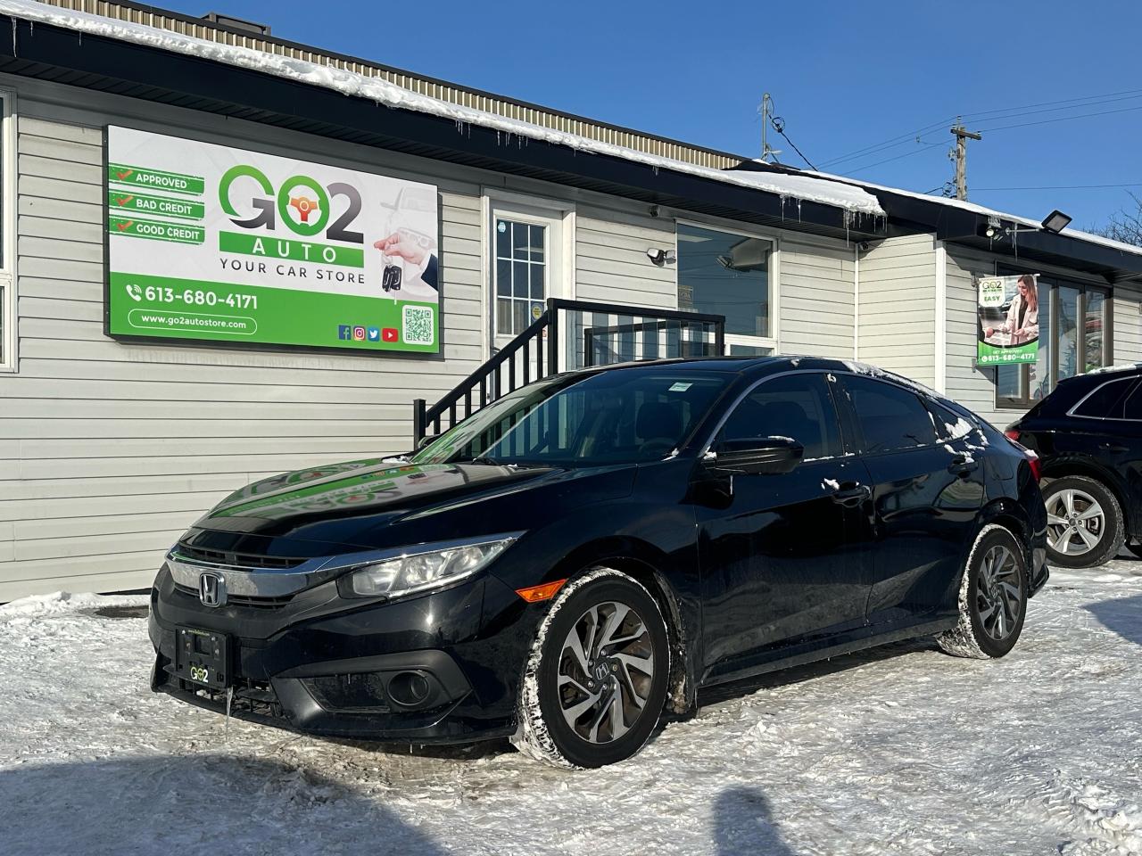 <p data-start=0 data-end=28><em><strong>--SPORTY--SMART--EFFICIENT--</strong></em></p><p data-start=30 data-end=701>Discover everyday practicality and Honda reliability with this well-cared-for <strong data-start=108 data-end=131>2017 Honda Civic EX</strong>. This popular compact sedan delivers a fun, responsive driving experience paired with excellent fuel efficiency&mdash;perfect for commuting, road trips, and everything in between. The Civic EX comes equipped with a 7-inch Display Audio system with Apple CarPlay and Android Auto, a power moonroof, smart entry with push-button start, Honda LaneWatch, and a multi-angle rearview camera. With its spacious interior, modern tech, and sleek exterior styling, the 2017 Civic EX offers outstanding value and comfort for drivers who want style and substance in one complete package.</p><p data-start=703 data-end=771>Need Financing? Apply with us and get financing up to 84 months OAC.</p><p data-start=773 data-end=839>Book in a road test today!<br data-start=799 data-end=802 />(613) 680-4171<br data-start=816 data-end=819 /><a class=decorated-link href=https://go2auto.com/ target=_new rel=noopener data-start=819 data-end=839>https://go2auto.com/</a></p><p data-start=841 data-end=881>1037 Belfast Road<br data-start=858 data-end=861 />Ottawa, ON<br data-start=871 data-end=874 />K1B 3S2</p><p>&nbsp;</p><p data-start=883 data-end=930 data-is-last-node= data-is-only-node=>📍 Visit us today and take it for a test drive!</p>