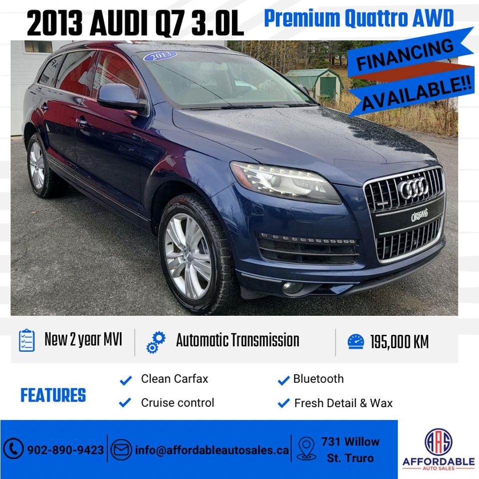 Used 2013 Audi Q7 3.0L Premium for sale in Truro, NS