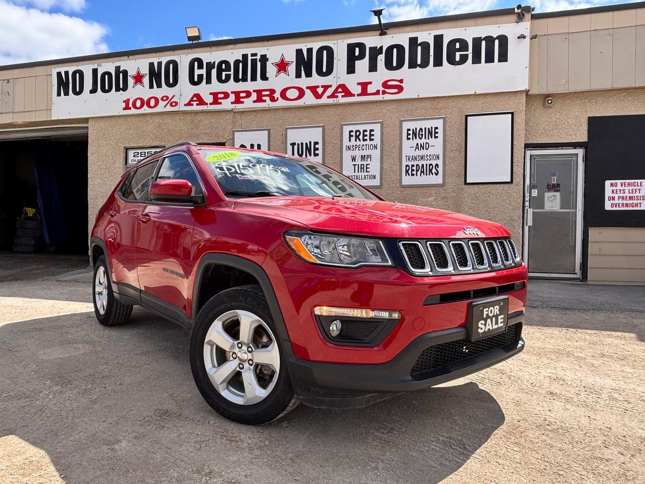 <p data-start=113 data-end=241>🚙 <strong data-start=116 data-end=187>2018 Jeep Compass North &ndash; 4X4 | 2.4L | Well-Equipped All-Season SUV</strong> 🚙<br data-start=190 data-end=193>✔️ Clean | ✔️ Reliable | ✔️ Great Daily Driver</p><p data-start=243 data-end=322>📍 <strong data-start=246 data-end=261>Dealer#4660</strong><br data-start=261 data-end=264>📍 <strong data-start=267 data-end=287>Stock#: JT127941</strong><br data-start=287 data-end=290>📍 <strong data-start=293 data-end=320>VIN#: 3C4NJDBB7JT127941</strong></p><p data-start=324 data-end=602>This <strong data-start=329 data-end=360>2018 Jeep Compass North 4X4</strong> is a practical and stylish SUV that delivers the perfect mix of comfort, efficiency, and Jeep capability. Finished in a bold red exterior, it stands out on the road while offering the confidence you need for all-season driving in Manitoba.</p><p data-start=604 data-end=817>Powered by a dependable <strong data-start=628 data-end=654>2.4L 4-cylinder engine</strong>, this Compass provides smooth performance and great fuel efficiency, while the <strong data-start=734 data-end=748>4X4 system</strong> ensures added traction and control when road conditions get tough.</p><p data-start=819 data-end=952>📍 <strong data-start=822 data-end=842>The Car Guy Inc.</strong><br data-start=842 data-end=845>2850 Dugald Rd, Winnipeg, MB<br data-start=873 data-end=876>📞 (204) 255-1297<br data-start=893 data-end=896>💰 <strong data-start=899 data-end=950>Financing Available &ndash; All Credit Types Welcome!</strong></p><hr data-start=954 data-end=957><p data-start=959 data-end=1122>🔹 <strong data-start=962 data-end=982>Vehicle Details:</strong><br data-start=982 data-end=985>&bull; Engine: 2.4L 4-Cylinder<br data-start=1010 data-end=1013>&bull; Transmission: Automatic<br data-start=1038 data-end=1041>&bull; Drivetrain: 4X4<br data-start=1058 data-end=1061>&bull; Trim: North<br data-start=1074 data-end=1077>&bull; Exterior: Red<br data-start=1092 data-end=1095>&bull; Body Style: Compact SUV</p><hr data-start=1124 data-end=1127><p data-start=1129 data-end=1370>🔹 <strong data-start=1132 data-end=1155>Comfort & Interior:</strong><br data-start=1155 data-end=1158>✔️ Spacious seating for driver and passengers<br data-start=1203 data-end=1206>✔️ Air Conditioning & Rear Defrost<br data-start=1240 data-end=1243>✔️ Comfortable cloth interior<br data-start=1272 data-end=1275>✔️ Ample cargo space for daily use or travel<br data-start=1319 data-end=1322>✔️ Adjustable steering wheel for added comfort</p><hr data-start=1372 data-end=1375><p data-start=1377 data-end=1656>🔹 <strong data-start=1380 data-end=1409>Technology & Convenience:</strong><br data-start=1409 data-end=1412>✔️ Touchscreen infotainment system<br data-start=1446 data-end=1449>✔️ Bluetooth connectivity for hands-free calling & audio<br data-start=1505 data-end=1508>✔️ Backup camera for easy parking<br data-start=1541 data-end=1544>✔️ Cruise control for highway driving<br data-start=1581 data-end=1584>✔️ Power windows, locks & mirrors<br data-start=1617 data-end=1620>✔️ Steering wheel mounted controls</p><hr data-start=1658 data-end=1661><p data-start=1663 data-end=1846>🔹 <strong data-start=1666 data-end=1690>Safety & Capability:</strong><br data-start=1690 data-end=1693>✔️ Jeep 4X4 system &ndash; confident year-round traction<br data-start=1743 data-end=1746>✔️ Stability & traction control<br data-start=1777 data-end=1780>✔️ ABS braking system<br data-start=1801 data-end=1804>✔️ Multiple airbags for added protection</p><hr data-start=1848 data-end=1851><p data-start=1853 data-end=2000>💥 A clean, efficient, and capable SUV that&rsquo;s perfect for commuting, winter driving, and everyday practicality&mdash;this Compass North is ready to go!</p><p data-start=2002 data-end=2045>📞 Contact us today to book a test drive!</p><p data-start=2047 data-end=2163>🕒 <strong data-start=2050 data-end=2071>Visit The Car Guy</strong><br data-start=2071 data-end=2074>Monday to Friday &bull; 10:00 AM &ndash; 6:00 PM<br data-start=2111 data-end=2114>Saturday &bull; 10:00 AM &ndash; 5:00 PM<br data-start=2143 data-end=2146>Sunday &bull; Closed</p><hr data-start=2165 data-end=2168><p data-start=2170 data-end=2451 data-is-last-node= data-is-only-node=>⚠️ <strong data-start=2173 data-end=2208>IMPORTANT FEATURE DISCLAIMER ⚠️</strong><br data-start=2208 data-end=2211>Please note: The features listed above are auto-generated using the vehicle&rsquo;s VIN. While we strive for accuracy, actual features may vary by vehicle. Please confirm all details with the dealership, as the listed features are not guaranteed.</p>