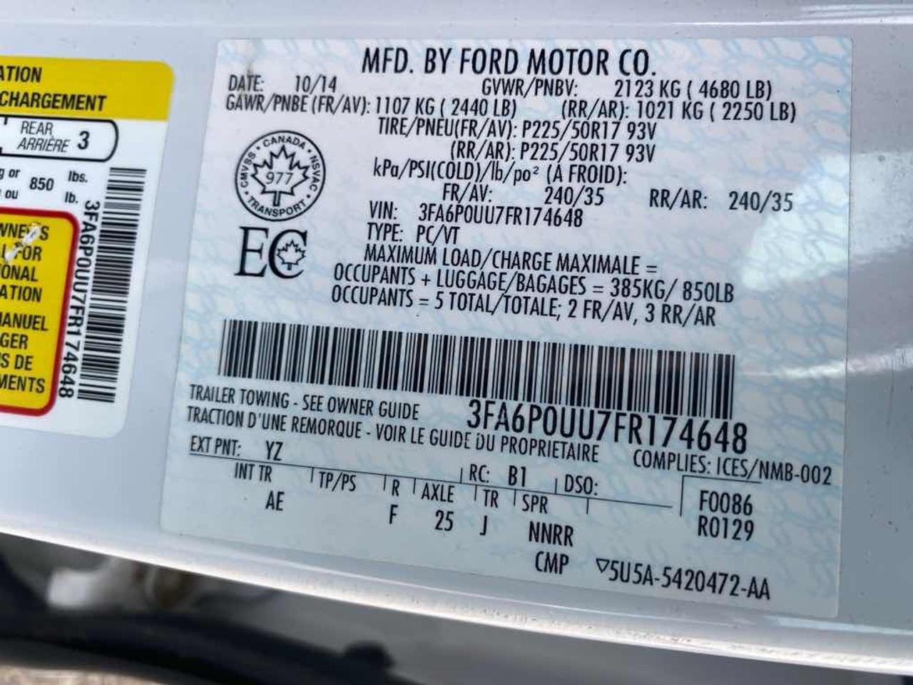 2015 Ford Fusion S Hybrid Photo