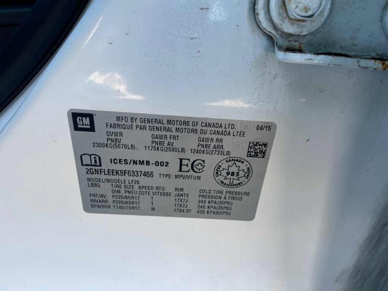 2015 CHEVRO EQUINOX LS  Photo