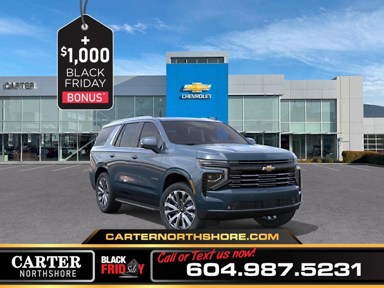 New 2026 Chevrolet Tahoe HIGH COUNTRY 4WD | Painted Black Wheels/Sunroof for sale in North Vancouver, BC