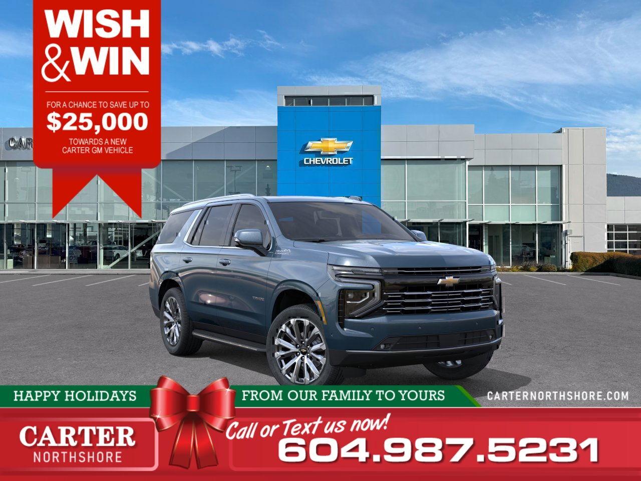 New 2026 Chevrolet Tahoe HIGH COUNTRY 4WD | Painted Black Wheels/Sunroof for sale in North Vancouver, BC