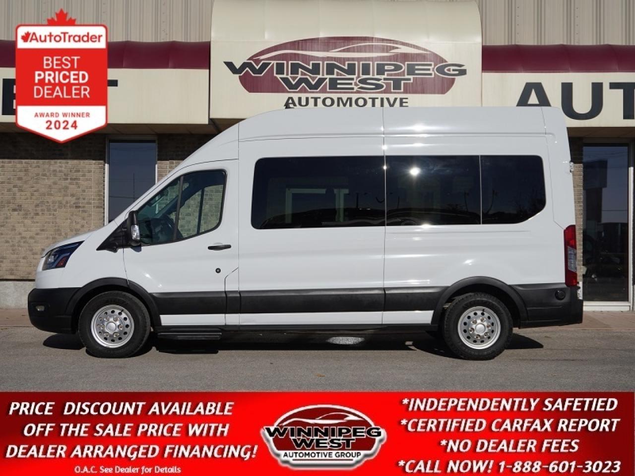Used 2023 Ford Transit Passenger Wagon T-350 148 AWD 12-PASSENGER TRANSIT VAN W/LOW KMS! for sale in Headingley, MB