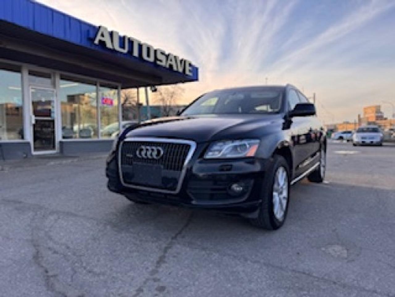 <p>Auto Save (Dealer # 1747)</p>
<p>2012 AUDI Q5 PREMIUM PLUS AWD 163,720 KM</p>
<p>2.0&nbsp; L&nbsp; TURBO 4 CYLINDER ENGINE</p>
<p>**Clean Title**</p>
<p>**Manitoba Safety**</p>
<p>&nbsp;</p>
<p>FEATURES:</p>
<p>4 CYLINDER</p>
<p>5 PASSENGER</p>
<p>AIR CONDITIONING&nbsp;</p>
<p>AM/FM/RADIO</p>
<p>BACK UP CAMERA</p>
<p>BLUETOOTH</p>
<p>CRUISE CONTROL</p>
<p>HEATED SEATS</p>
<p>HILL DESCENT CONTROL</p>
<p>POWER LOCKS</p>
<p>POWER STEERING</p>
<p>POWER WINDOWS</p>
<p>SUNROOF/MOON ROOF</p>
<p>TRACTION CONTROL</p>
<p>&nbsp;</p>
<p>&nbsp;</p>
<p>Asking $10 999 + taxes</p>
<p>** Financing Available O.A.C**</p>
<p>** Warranty Available **</p>
<p>&nbsp;</p>
<p>Call (204)-774-8900 or (204)-999-9500</p>
<p>Located 6 mins away from Polo Park Mall</p>
<p>1450 Notre Dame Ave, Winnipeg, Manitoba</p>
<p>www.autosavewpg.com</p>
<p>&nbsp;</p>
<p>While all information is believed to be accurate on this page, please verify any information in question with an Auto Save sales representative. Auto Save is not liable for any errors or omissions</p>