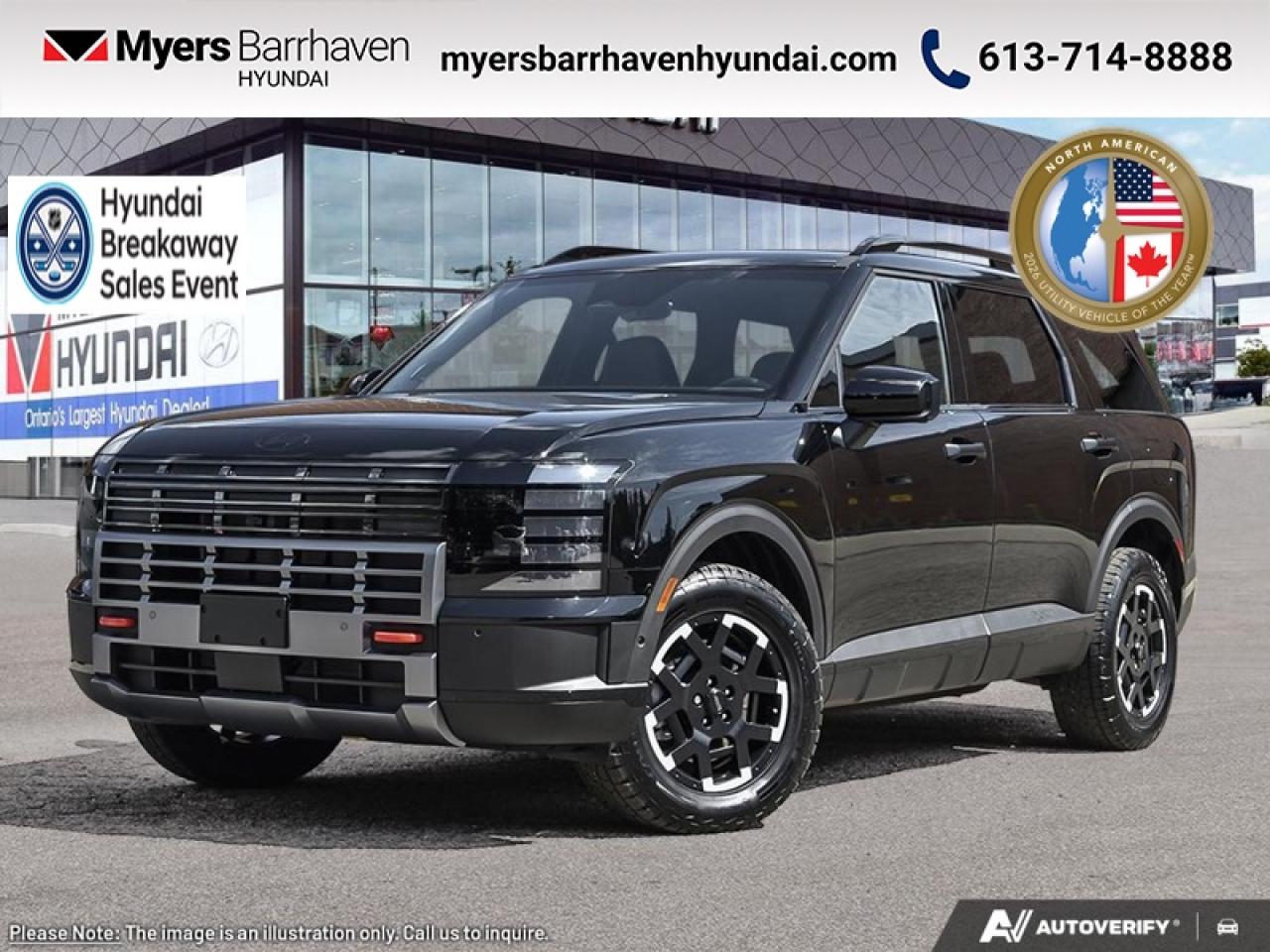 <b>Premium Audio,  360 Camera,  Sunroof,  Navigation,  Cooled Seats!</b><br> <br> <br> <br>  Hyundais entry to the 3-seater SUV segment is a huge shakeup, as this Palisade is an extremely compelling contender. <br> <br>Big enough for your busy and active family, this Hyundai Palisade returns for 2026 , and is good as ever. With a features list that would fit in with the luxury SUV segment attached to a family friendly interior, this Palisade was made to take the SUV segment by storm. For the next classic SUV people are sure to talk about for years, look no further than this Hyundai Palisade. <br> <br> This Abyss Black SUV  has an Automatic transmission and is powered by a  287HP 3.5L V6 Cylinder Engine.<br> <br> Our Palisades trim level is XRT Pro. This SUV blends rugged capability with refined comfort, offering heated and ventilated seating, premium Bose audio, a panoramic touchscreen navigation system, and upscale details like a leatherette dashboard and memory seating for a tailored driving experience. Designed for adventure as much as everyday luxury, it adds convenience with a hands-free power liftgate, wireless connectivity, and versatile seating with generous cargo space. Confidence comes standard with an advanced suite of safety technologies, including aerial-view cameras, forward collision-avoidance with pedestrian and cyclist detection, blind-spot and rear cross-traffic assist, lane keeping and multiple airbags, ensuring peace of mind on every journey. This vehicle has been upgraded with the following features: Premium Audio,  360 Camera,  Sunroof,  Navigation,  Cooled Seats,  Heated Seats,  Adaptive Cruise. <br><br> <br/> See dealer for details. <br> <br> o~o