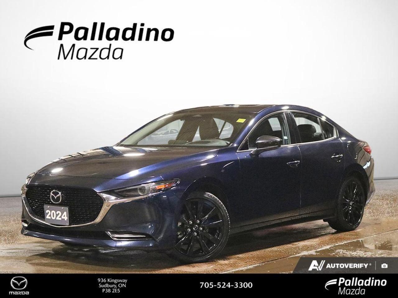 Experience turbocharged excitement and refined comfort with the 2024 Mazda Mazda3 GT Turbo sedan, now available at Palladino Mazda in Greater Sudbury. Finished in a deep blue exterior, this used model offers all-wheel drive confidence and a spirited 2.5L SKYACTIV-G turbocharged engine. With only 69,847 km, its a compelling blend of performance, technology, and everyday practicality.

FEATURES OF THE Mazda3 Gt Turbo  
»» 2.5L SKYACTIV-G turbocharged engine delivers robust power  
»» All-wheel drive for enhanced traction in all seasons  
»» 6-speed SKYACTIV-Drive automatic transmission for smooth shifts  
»» Sport-inspired exterior design with blue finish  

ADVANCED SAFETY FEATURES  
»» Advanced stability control for confident handling  
»» Multiple airbags for comprehensive occupant protection  
»» Anti-lock braking system for controlled stops  
»» Traction control system for safer driving  

PERFORMANCE AND EFFICIENCY  
»» Turbocharged 2.5L engine for responsive acceleration  
»» All-wheel drive ensures optimal grip on any surface  
»» SKYACTIV technology balances power and fuel economy  
»» 6-speed automatic transmission for smooth, efficient shifts  

COMFORT AND CONVENIENCE  
»» Dual-zone automatic climate control for personalized comfort  
»» Power-adjustable drivers seat for ideal positioning  
»» Spacious rear seating for passenger comfort  
»» Keyless entry and push-button start for ease of use  

TECHNONOLGY AND CONNECTIVITY  
»» Advanced infotainment system with touchscreen display  
»» Bluetooth connectivity for hands-free calls and streaming  
»» Integrated navigation system for easy route planning  
»» Premium sound system for immersive audio  

CARGO SPACE  
»» Generous trunk for everyday essentials  
»» Split-folding rear seats expand cargo options  
»» Wide trunk opening for easy loading  
»» Deep storage compartments for added convenience  

WHAT OTHER OWNERS LIKE  
»» Turbocharged performance with smooth power delivery  
»» Confident all-wheel drive handling in all conditions  
»» User-friendly infotainment and connectivity features  
»» Comfortable, quiet ride quality for daily commutes  

This 2024 Mazda Mazda3 Gt Turbos VIN is: JM1BPBDY1R1658790.

The advertised price is for financing only and applies exclusively to vehicles eligible for financing. Vehicles sold as-is are not eligible for financing and require full payment at purchase. All cash purchases of finance-eligible vehicles will be subject to an additional $2,501.00. This advertised price also does not include taxes and licensing fees. For as-is vehicles: the motor vehicle sold under this contract is being sold as-is and is not represented as being in road worthy condition, mechanically sound or maintained at any guaranteed level of quality.<p> this used model offers all-wheel drive confidence and a spirited 2.5L SKYACTIV-G turbocharged engine. With only 69</p>
<p> and everyday practicality.

FEATURES OF THE Mazda3 Gt Turbo  
»» 2.5L SKYACTIV-G turbocharged engine delivers robust power  
»» All-wheel drive for enhanced traction in all seasons  
»» 6-speed SKYACTIV-Drive automatic transmission for smooth shifts  
»» Sport-inspired exterior design with blue finish  

ADVANCED SAFETY FEATURES  
»» Advanced stability control for confident handling  
»» Multiple airbags for comprehensive occupant protection  
»» Anti-lock braking system for controlled stops  
»» Traction control system for safer driving  

PERFORMANCE AND EFFICIENCY  
»» Turbocharged 2.5L engine for responsive acceleration  
»» All-wheel drive ensures optimal grip on any surface  
»» SKYACTIV technology balances power and fuel economy  
»» 6-speed automatic transmission for smooth</p>
<p> efficient shifts  

COMFORT AND CONVENIENCE  
»» Dual-zone automatic climate control for personalized comfort  
»» Power-adjustable drivers seat for ideal positioning  
»» Spacious rear seating for passenger comfort  
»» Keyless entry and push-button start for ease of use  

TECHNONOLGY AND CONNECTIVITY  
»» Advanced infotainment system with touchscreen display  
»» Bluetooth connectivity for hands-free calls and streaming  
»» Integrated navigation system for easy route planning  
»» Premium sound system for immersive audio  

CARGO SPACE  
»» Generous trunk for everyday essentials  
»» Split-folding rear seats expand cargo options  
»» Wide trunk opening for easy loading  
»» Deep storage compartments for added convenience  

WHAT OTHER OWNERS LIKE  
»» Turbocharged performance with smooth power delivery  
»» Confident all-wheel drive handling in all conditions  
»» User-friendly infotainment and connectivity features  
»» Comfortable</p>
<p> quiet ride quality for daily commutes  

This 2024 Mazda Mazda3 Gt Turbos VIN is: JM1BPBDY1R1658790.

The advertised price is for financing only and applies exclusively to vehicles eligible for financing. Vehicles sold as-is are not eligible for financing and require full payment at purchase. All cash purchases of finance-eligible vehicles will be subject to an additional $2</p>
<p>501.00. This advertised price also does not include taxes and licensing fees. For as-is vehicles: the motor vehicle sold under this contract is being sold as-is and is not represented as being in road worthy condition</p>
