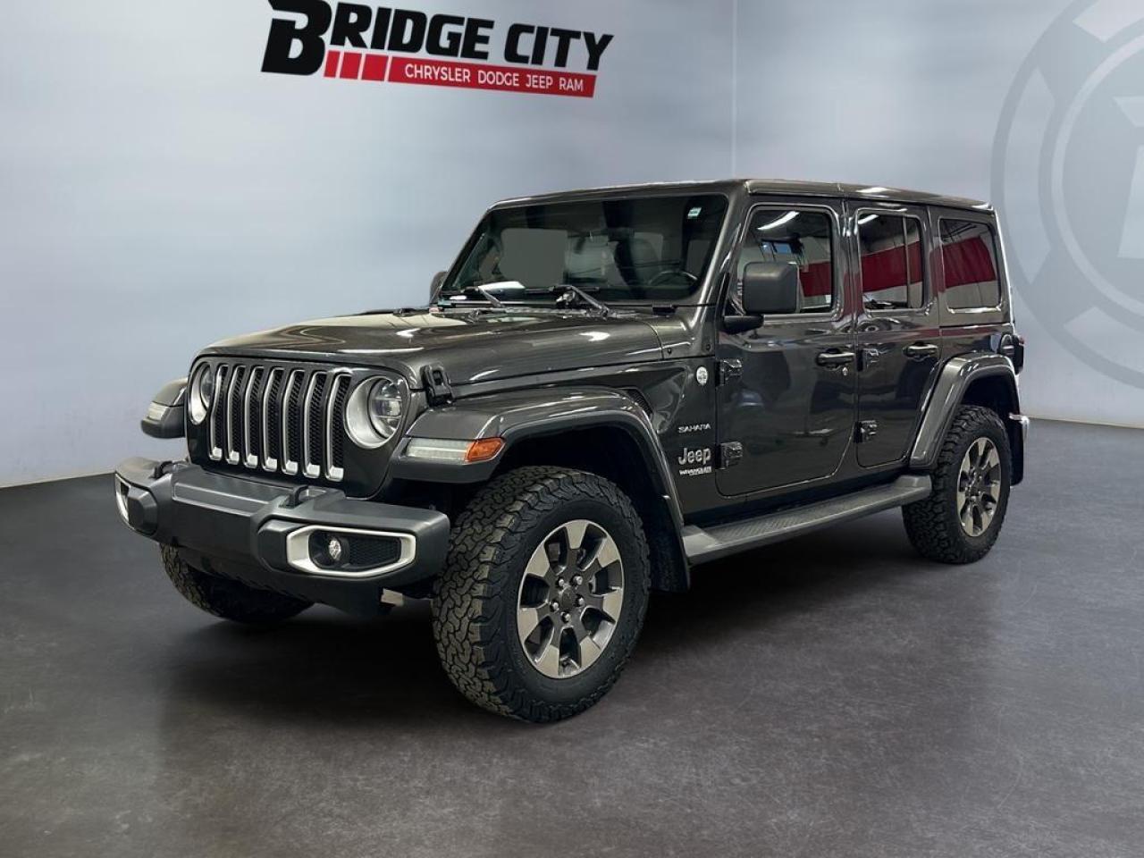 Used 2020 Jeep Wrangler Unlimited Sahara Leather - Heated Seats & Steering Wheel - Trailer Tow Pkg - 18 Wheels - Navigation - Trail Rated 4x4 for sale in Lethbridge, AB