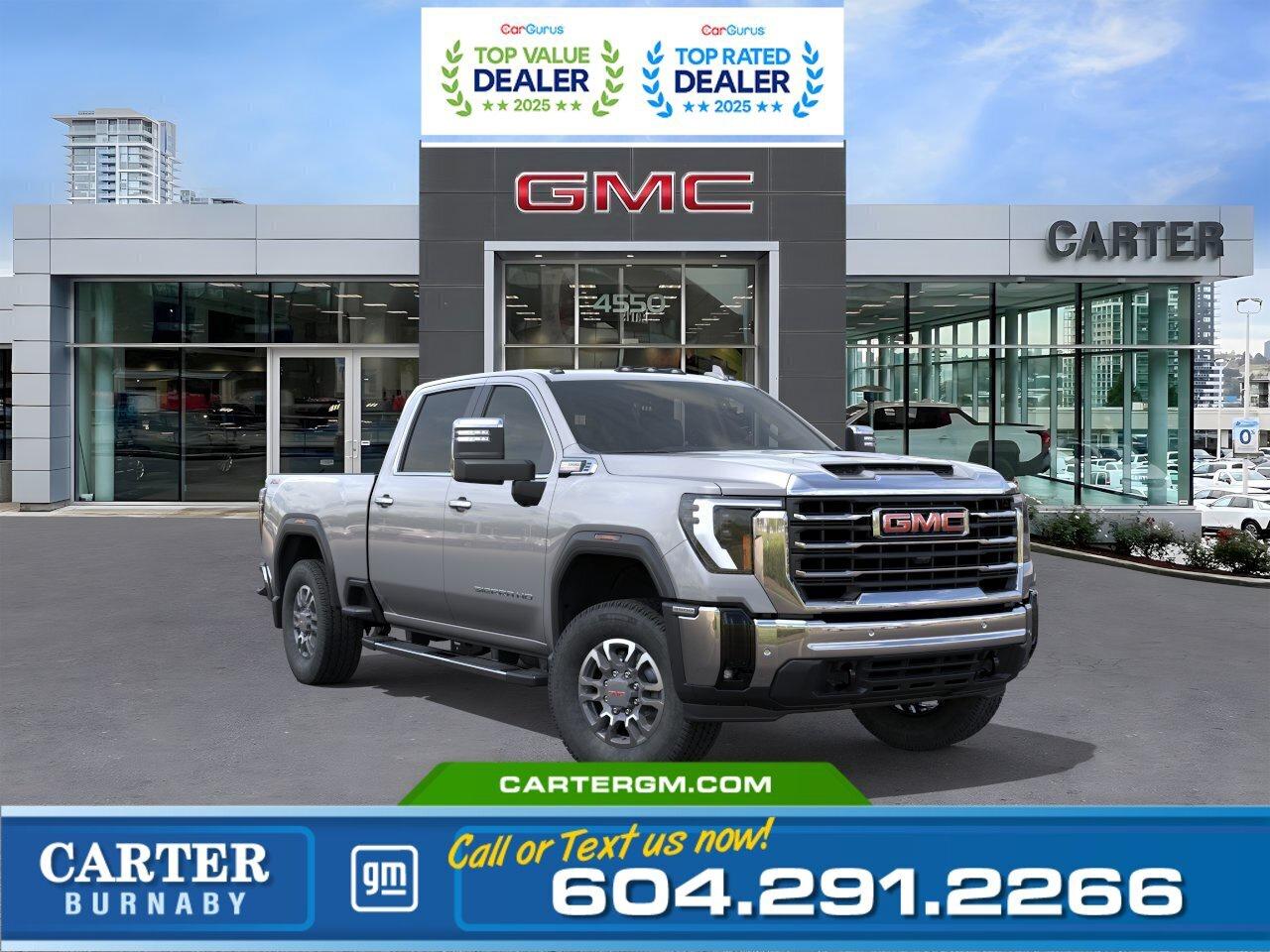 GREAT NEWS! THE EMPLOYEE PRICING EVENT IS BACK! Take advantage of exclusive Employee Pricing on eligible new vehicles and enjoy exceptional value for a limited time. This is your opportunity to save on the vehicle youve been waiting for while inventory lasts. Contact us today to confirm your eligibility and discover the available offers on your preferred model.  Power, capability, and luxury converge in the 2026 GMC Sierra 3500HD 4WD. Driven by the Duramax 6.6L V8 Turbo Diesel and equipped with the X31 Off-Road Package, this truck handles tough terrain and heavy loads with ease. Tow with confidence using the ProGrade Trailering System, Hitch Guidance, and In-Vehicle Trailering App. Comfort and convenience abound with chrome assist steps, power sunroof, dual-zone climate control, 10-way power seats, and premium 13.4" infotainment. Advanced safety features like StabiliTrak, Following Distance Indicator, and the Sierra HD Pro Safety Plus Package ensure peace of mind.  Come take it for a test drive today and experience all this stylish vehicle has to offer!  WHY CARTER GM BURNABY?  - An unrivalled vehicle purchasing experience! - Exceeding our loyal customers expectations since 1963 - 4.5 Google star rating with 2,300+ customer reviews) - CarGurus Top-Rated Dealer 2025 Award - CarGurus Top Value Dealer 2025 Award - Vehicle trades welcome! Best price guaranteed! - We provide upfront pricing, zero hidden fees, and 100% transparency - Fast approvals and 99% acceptance rates (no matter your current credit status!) - Multilingual staff (many languages spoken) - Comfortable non-pressured environment with in-store television, WIFI and a childrens play area! - In-store restaurant: fresh daily menu        Were here to help you drive the vehicle you want, the vehicle you deserve! QUESTIONS? GREAT! WEVE GOT ANSWERS! To speak with a friendly vehicle specialist - CALL NOW! The advertised price includes all standard dealer fees and any applicable manufacturer or dealer incentives. It does not include applicable taxes, licensing, insurance, or optional products or services. Dealer fees will be clearly broken out and itemized on the bill of sale, maximum total of fees $699.00. Prices are shown in Canadian dollars. While we make every effort to ensure accuracy, vehicle details, pricing, options, and availability are subject to change without notice. Please confirm all information with dealership sales management before purchase. Dealer Code: 81129