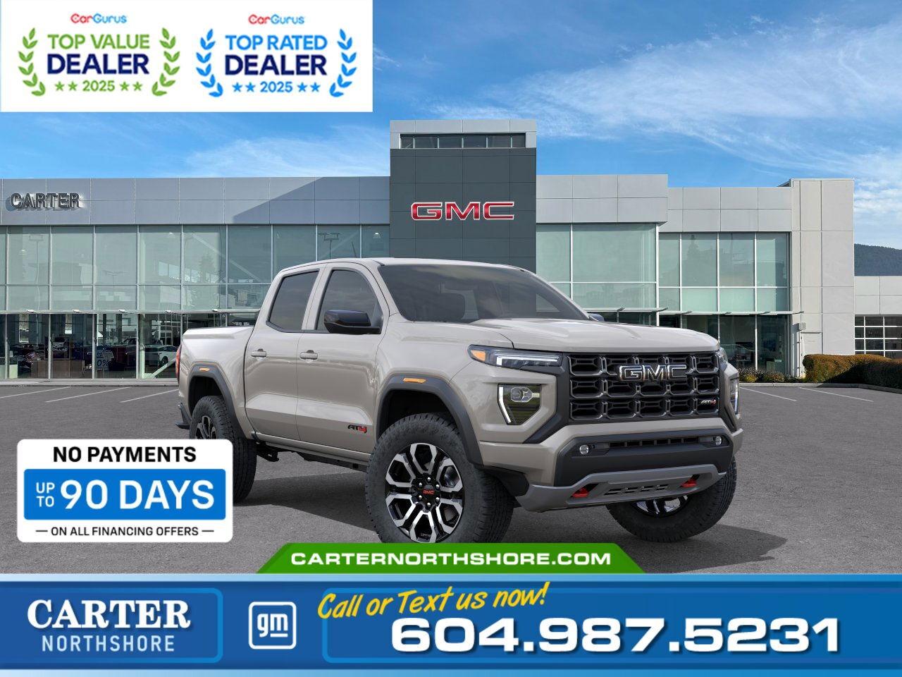 Purchase your new vehicle today and enjoy NO PAYMENTS FOR UP TO 90 DAYS. Upgrade with confidence, without stretching your budget!  18" Dark Grey Machined Finish Aluminum Wheels, Automatic Locking Rear Differential, Ventilated Front Seats, Active Noise Cancellation, 11" Diagonal Colour LED Display With Google Built-in, Remote Vehicle Start, Adaptive Cruise Control, Hill Descent Control, Lane Keep Assist w/Lane Departure Warning, Bose Premium Speaker System & Off-Road w/2" Factory-installed Lift Suspension. Test Drive Today!  WHY CARTER GM NORTHSHORE? - An unrivalled vehicle purchasing experience! - Exceeding our loyal customers expectations since 1990 - 4.7 Google star rating (with 1,700+ customer reviews) - CarGurus Top-Rated Dealer 2025 Award - CarGurus Top Value Dealer 2025 Award - Vehicle trades welcome! Best price guaranteed! - We provide upfront pricing, zero hidden fees, and 100% transparency - Fast approvals and 99% acceptance rates (no matter your current credit status!) - Multilingual staff (many languages spoken) - Comfortable non-pressured environment with in-store television, WIFI and a childrens play area!  Were here to help you drive the vehicle you want, the vehicle you deserve!  QUESTIONS? GREAT! WEVE GOT ANSWERS! To speak with a friendly vehicle specialist - CALL NOW! (Doc. Fee: $598.00 Dealer Code: D5505)