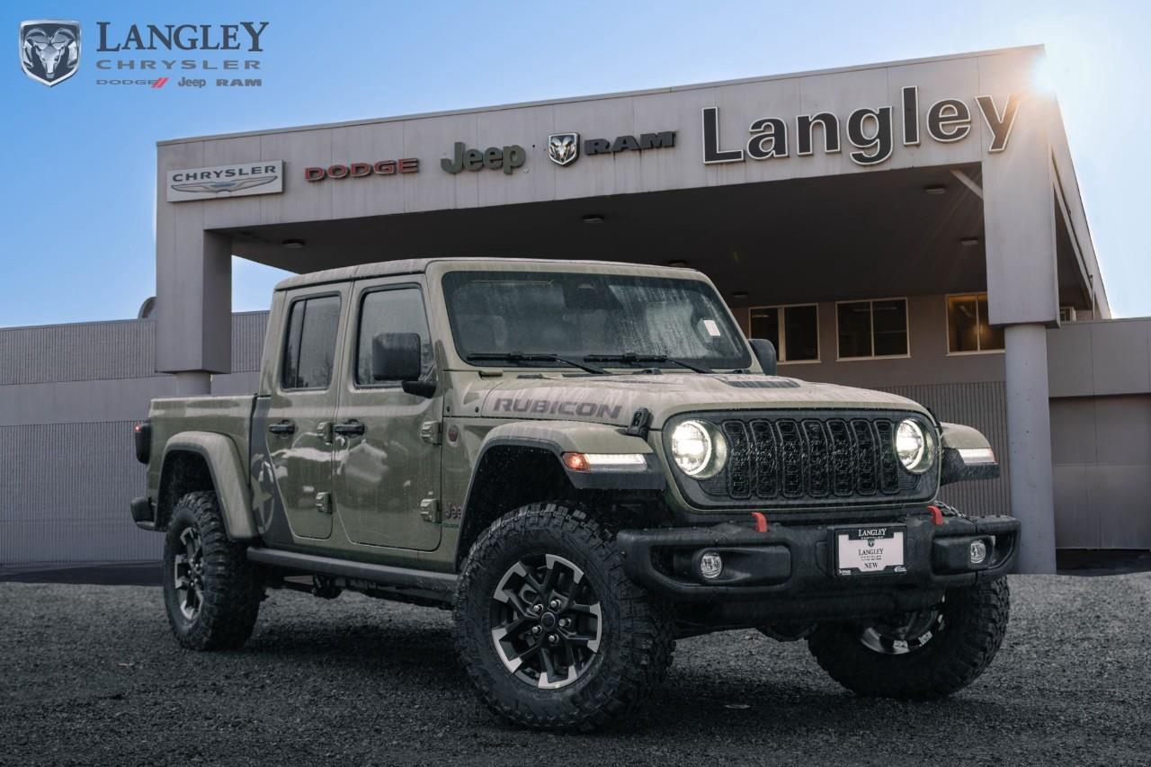 <p>2026 Jeep Gladiator Rubicon 4x4</p><p>The ultimate off-road pickup, built for rock crawling and challenging trails with serious capability hardware.</p><ul><li><p><strong>Standard Engine:</strong> 3.6L Pentastar V6</p></li><li><p><strong>Horsepower:</strong> 285 hp @ 6,400 rpm</p></li><li><p><strong>Torque:</strong> 260 lb-ft @ 4,400 rpm</p></li><li><p><strong>Key Capability:</strong> Rock-Trac® 4x4 with 4.0:1 low range and Tru-Lok® electronic locking differentials</p></li><li><p><strong>Standard Towing:</strong> 7,000 lbs</p></li></ul><p>Come book a test drive at Langley Chrysler, conveniently located in Langley, British Columbia.</p>*All new vehicle purchases are plus the PDI accessory installs and any price increases provided by the manufacturer. For trucks the accessories will include wheel locks, spray-in liners, and mud flaps. For all other vehicles, wheel locks are standard, other equipment may apply. Confirm with the dealer.

<p>*All prices are net of all manufacturer incentives and/or rebates and are subject to change by the manufacturer without notice. All prices plus applicable taxes, applicable environmental recovery charges, documentation of $599 and full tank of fuel surcharge of $76 if a full tank is chosen.<br />Other items available that are not included in the above price:<br />Tire & Rim Protection and Key fob insurance starting from $599<br />Service contracts (extended warranties) for up to 7 years and 200,000 kms starting from $599<br />Custom vehicle accessory packages, mudflaps and deflectors, tire and rim packages, lift kits, exhaust kits and tonneau covers, canopies and much more that can be added to your payment at time of purchase<br />Undercoating, rust modules, and full protection packages starting from $199<br />Flexible life, disability and critical illness insurances to protect portions of or the entire length of vehicle loan?im?im<br />Financing Fee of $500 when applicable<br />Prices shown are determined using the largest available rebates and incentives and may not qualify for special APR finance offers. See dealer for details. This is a limited time offer.</p>