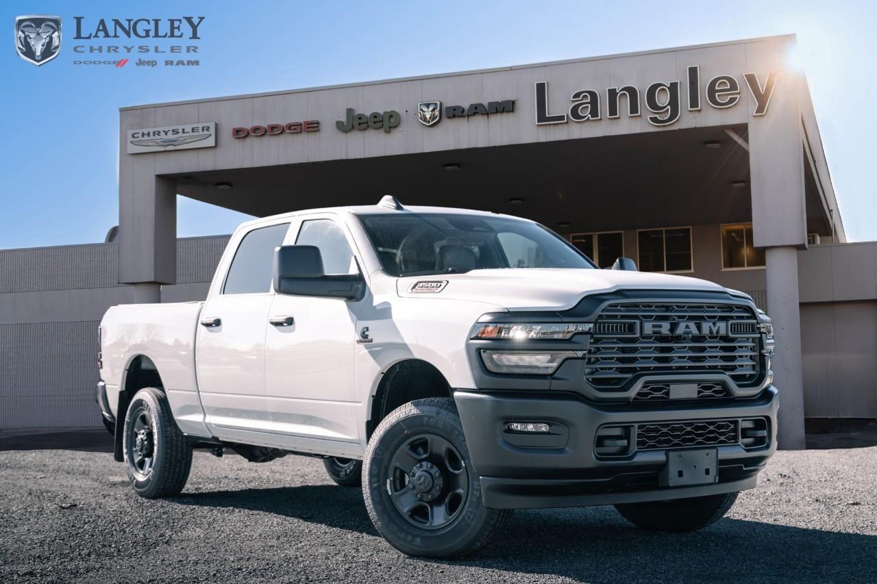 <p><strong>2026 RAM 3500 Tradesman 4x4 Crew Cab 6'4" Box</strong></p><p>A heavy-duty workhorse engineered for maximum productivity, combining a spacious crew cab with the relentless power of a Cummins turbo diesel. </p><p></p><ul><li><p><strong>Engine</strong>: 6.7L Cummins I-6 High-Output Turbo Diesel (430 hp, 1,075 lb-ft torque) </p><p></p></li><li><p><strong>Max Towing</strong>: Up to 16,606 kg (36,610 lbs) when properly equipped </p><p></p></li><li><p><strong>Drivetrain</strong>: Part-time 4WD with 8-speed TorqueFlite HD automatic transmission </p><p></p></li><li><p><strong>Technology</strong>: Uconnect 5 with 8.4-inch touchscreen and wireless Apple CarPlay/Android Auto </p><p></p></li><li><p><strong>Key Feature</strong>: Best-in-class available diesel torque and heavy-duty leaf spring rear suspension </p><p></p></li></ul><p>Come book a test drive at Langley Chrysler, conveniently located in Langley, British Columbia.</p><p></p>*All new vehicle purchases are plus the PDI accessory installs and any price increases provided by the manufacturer. For trucks the accessories will include wheel locks, spray-in liners, and mud flaps. For all other vehicles, wheel locks are standard, other equipment may apply. Confirm with the dealer.

<p>*All prices are net of all manufacturer incentives and/or rebates and are subject to change by the manufacturer without notice. All prices plus applicable taxes, applicable environmental recovery charges, documentation of $599 and full tank of fuel surcharge of $76 if a full tank is chosen.<br />Other items available that are not included in the above price:<br />Tire & Rim Protection and Key fob insurance starting from $599<br />Service contracts (extended warranties) for up to 7 years and 200,000 kms starting from $599<br />Custom vehicle accessory packages, mudflaps and deflectors, tire and rim packages, lift kits, exhaust kits and tonneau covers, canopies and much more that can be added to your payment at time of purchase<br />Undercoating, rust modules, and full protection packages starting from $199<br />Flexible life, disability and critical illness insurances to protect portions of or the entire length of vehicle loan?im?im<br />Financing Fee of $500 when applicable<br />Prices shown are determined using the largest available rebates and incentives and may not qualify for special APR finance offers. See dealer for details. This is a limited time offer.</p>