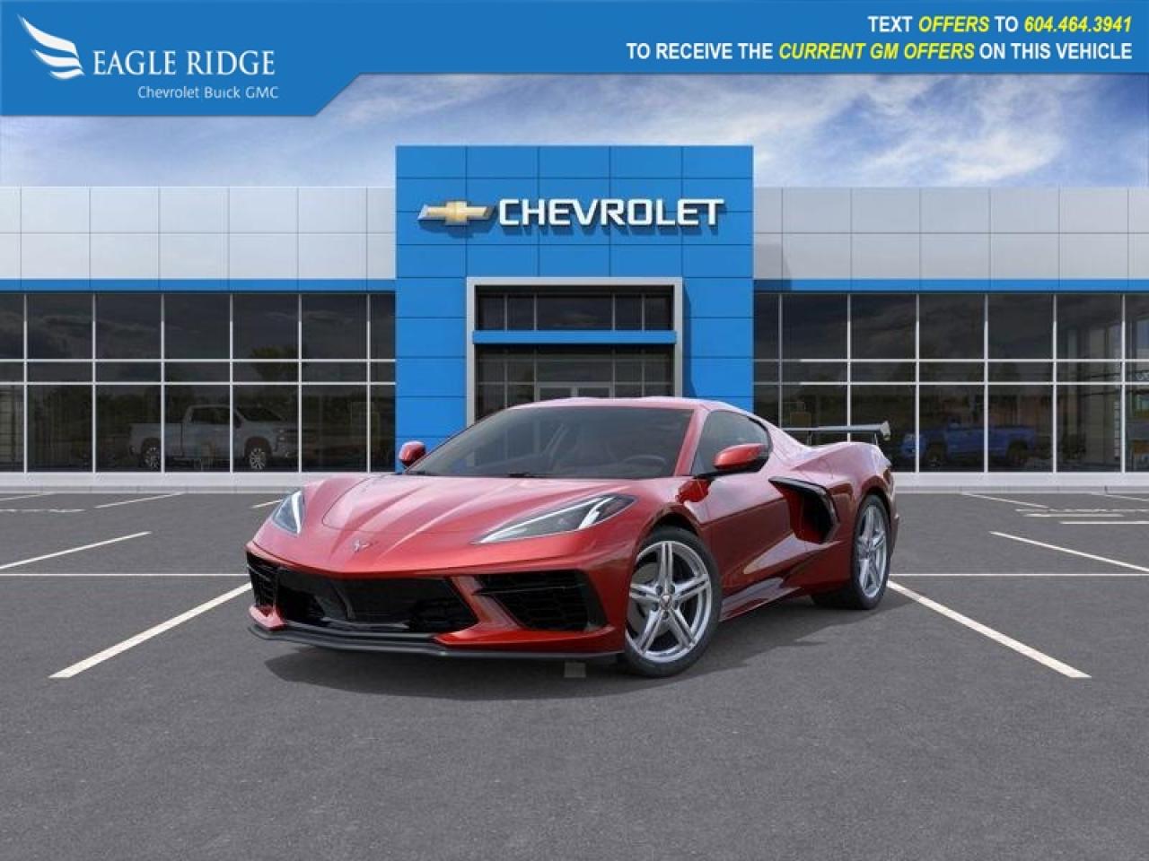 New 2026 Chevrolet Corvette Stingray 12 driver display, 8 touchscreen, wireless Android Auto/Apple CarPlay, WiFi compatibility, Bluetooth, Bose audio system, front and rear trunks, digital rearview mirror, HD rearview camera, automatic e for sale in Coquitlam, BC