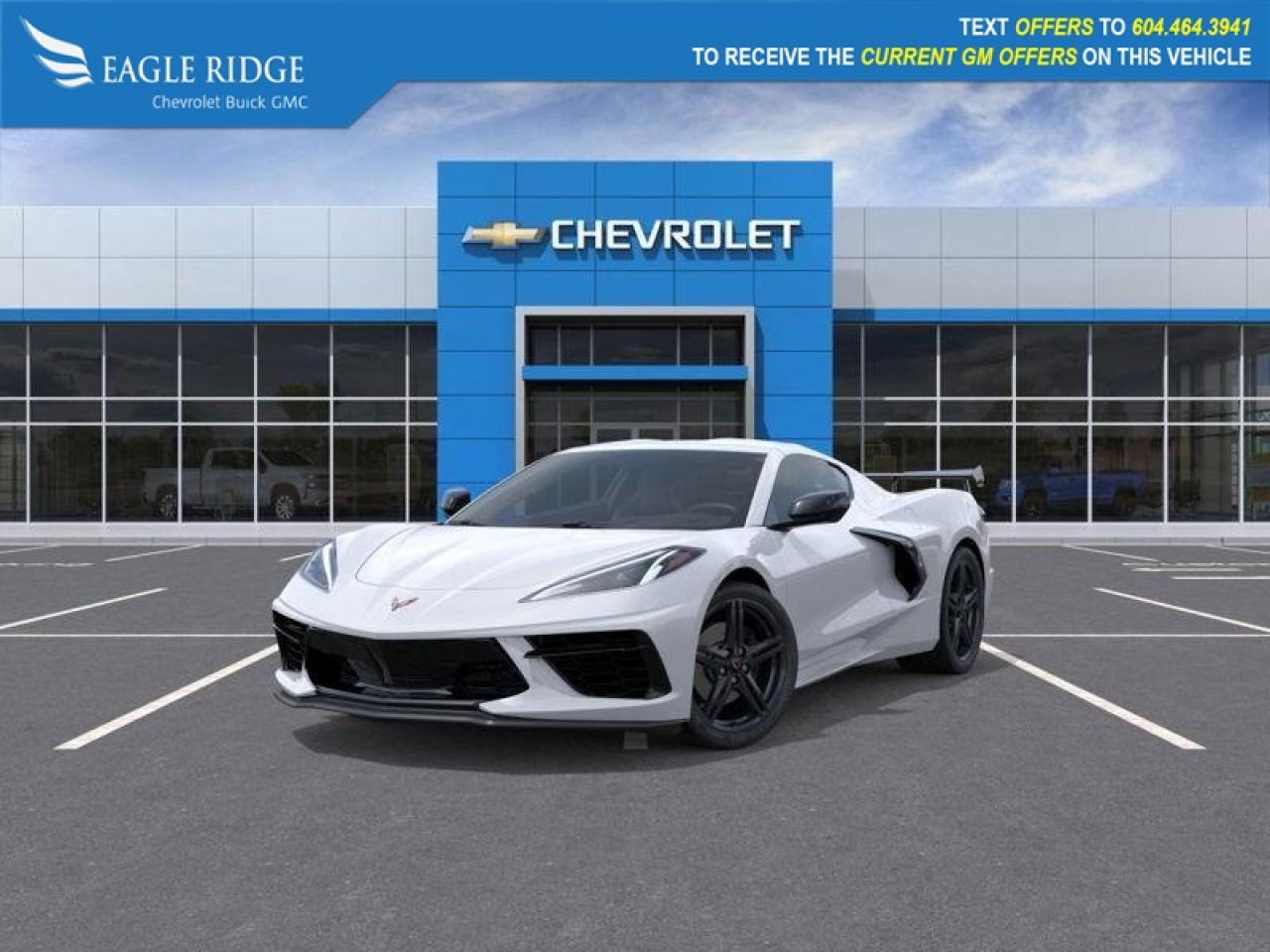 New 2026 Chevrolet Corvette Stingray 12 driver display, 8 touchscreen, wireless Android Auto/Apple CarPlay, WiFi compatibility, Bluetooth, Bose audio system, front and rear trunks, digital rearview mirror, HD rearview camera, automatic e for sale in Coquitlam, BC