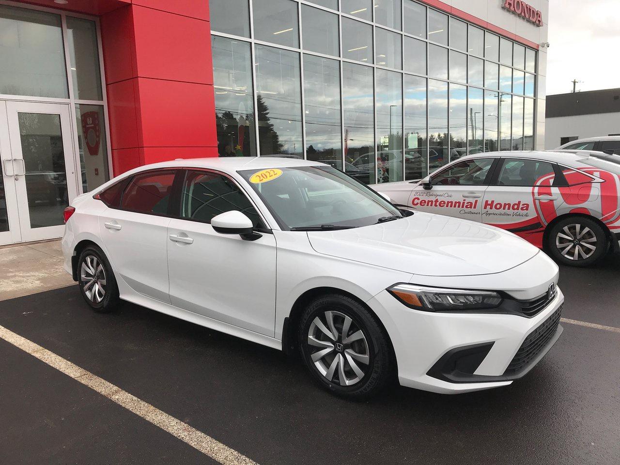 <span>The Honda Civic is part of Canadas automotive heritage. The first Civic arrived in Canada nearly five decades ago. Its been built in Canada for nearly 40 years. Its been Canadas best-selling car over the last quarter-century. You cant separate Canadas vehicular landscape from the Honda Civic.</span>




<span>The Civic is a legend, yet this 2022 Honda Civic is also a class-leading, award-winning, critically acclaimed, modern and high-tech sports sedan. This 2022 Honda Civic LX is the heart of the 11th-generation Civic lineup, exemplified by upmarket content like remote start, proximity access/pushbutton start, heated front seats, Apple CarPlay/Android Auto on a 7-inch centre screen, and a Honda Sensing suite of advanced safety tech. That includes adaptive cruise control, lane keeping assist, and forward collision warning.&nbsp;</span>




<span style=font-weight: 400;>Thank you for your interest in this vehicle. Its located at Centennial Honda, 515 Central Street, Summerside, PEI. We look forward to hearing from you; call us toll-free at 1-902-436-9158.</span>