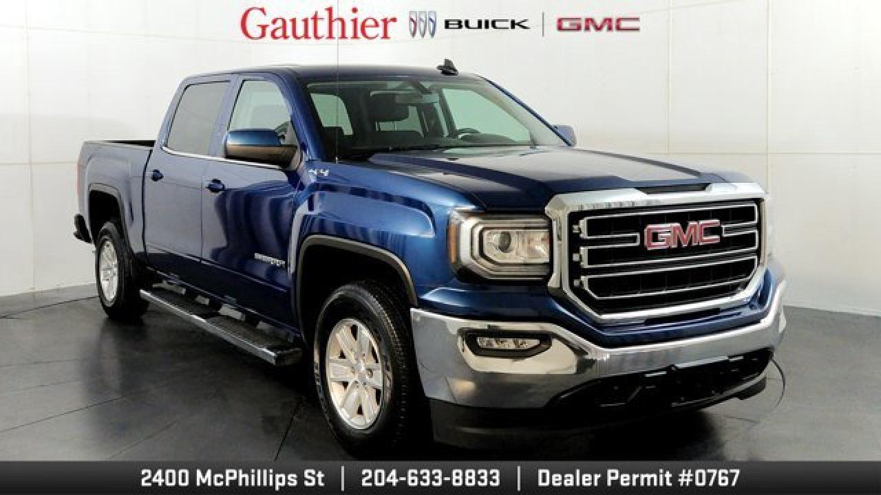 The 2017 GMC Sierra 1500 SLE elevates the base truck with features like an 8-inch touchscreen with IntelliLink, OnStar 4G LTE WiFi hotspot, leather-wrapped steering wheel and the convenient EZ-Lift and Lower remote-locking tailgate. Under the hood it offers the 5.3 L V8 paired with a six-speed automatic, while still delivering solid towing and payload capability for a full-size half-ton. Practical touches such as power-adjustable and heated side mirrors, deep-tinted glass, cargo-box bed lighting and a rear-vision camera round things out to make this trim more versatile and comfortable for daily use.