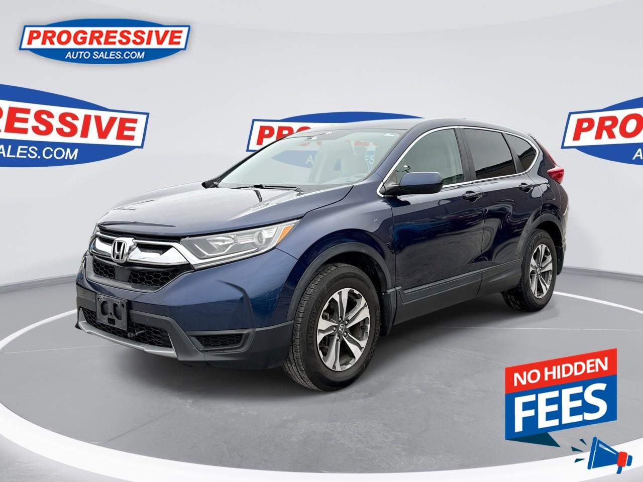 <b>Bluetooth, Adaptive Cruise Control, Rear View Camera, Remote Start, Touch Screen!</b><br /> <br /> Versatility, competency, and reliability are the tenets on which the CR-V hangs its hat, says Car and Driver. This 2017 Honda CR-V is for sale today. <br /> <br />A focus on practical design, the 2017 Honda CR-V offers a family-friendly space with plenty of room and a thoughtful design. Ample storage and comfort features ensure this is a place to relax no matter the destination. A classy SUV, this model is economical while still offering plenty of fun. This SUV has 133,912 kms. It's blue in colour. It has a cvt transmission and is powered by a 190HP 1.5L 4 Cylinder Engine. <br /> <br /> Our CR-V's trim level is LX. This CR-V LX is an excellent value. It comes standard with a 7 inch display audio system with Bluetooth, 2 USB ports, aluminum wheels, 60/40 split folding back seats, heated front seats, LED daytime running lights, a rearview camera with dynamic guidelines, pushbutton start, remote start, adaptive cruise control, forward collision warning, and more! This vehicle has been upgraded with the following features: Bluetooth, Adaptive Cruise Control, Rear View Camera, Remote Start, Touch Screen, 17" Aluminum Wheels, Remote Keyless Entry. <br /> <br />To apply right now for financing use this link: <a href=https://www.progressiveautosales.com/credit-application/ target=_blank rel=nofollow noopener noreferrer>https://www.progressiveautosales.com/credit-application/</a><br /><br /> <br /><br /><br /> Progressive Auto Sales provides you with the all the tools you need to find and purchase a used vehicle that meets your needs and exceeds your expectations. Our Sarnia used car dealership carries a wide range of makes and models for exceptionally low prices due to our extensive network of Canadian, Ontario and Sarnia used car dealerships, leasing companies and auction groups. <br /> Our dealership wouldn't be where we are today without the great people in Sarnia and surrounding areas. If you have any questions about our services, please feel free to ask any one of our staff. If you want to visit our dealership, you can also find our hours of operation and location information on our Contact page. o~o