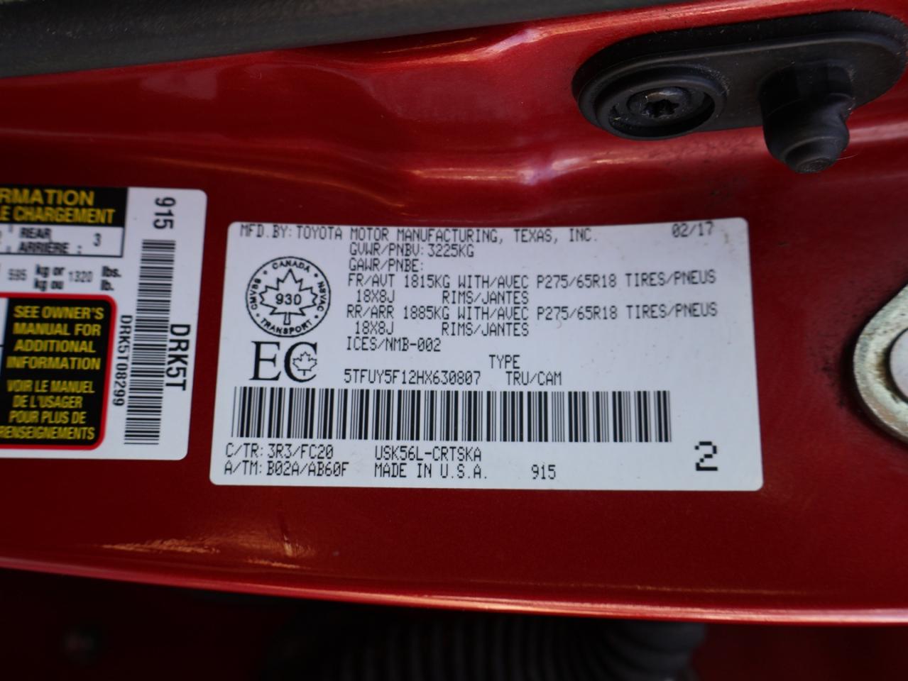 2017 Toyota Tundra SR5 4WD CERTIFIED *1 OWNER*ACCIDENT FREE* CAMERA BLUETOOTH HEATED SEATS SUNROOF CRUISE ALLOYS - Photo #35