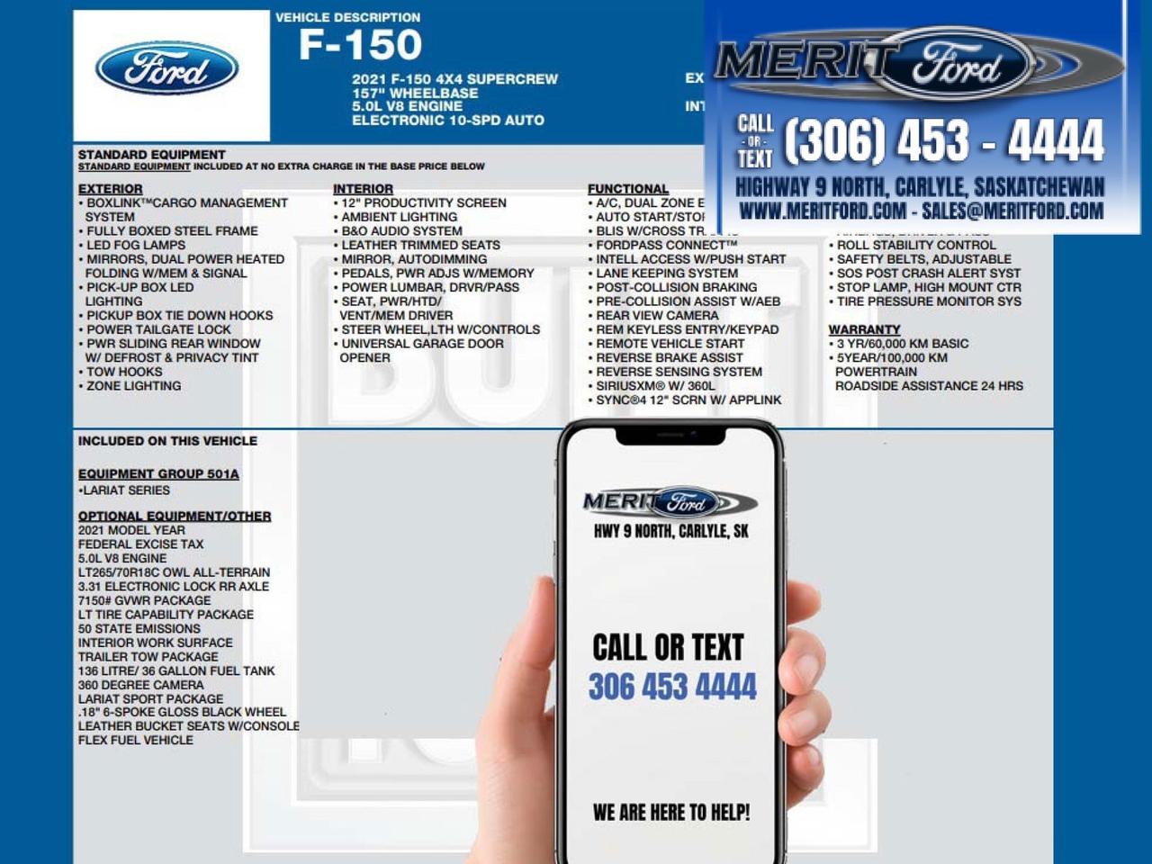 2021 Ford F-150 LARIAT 5L, 501a, Sport Package ++ Photo3