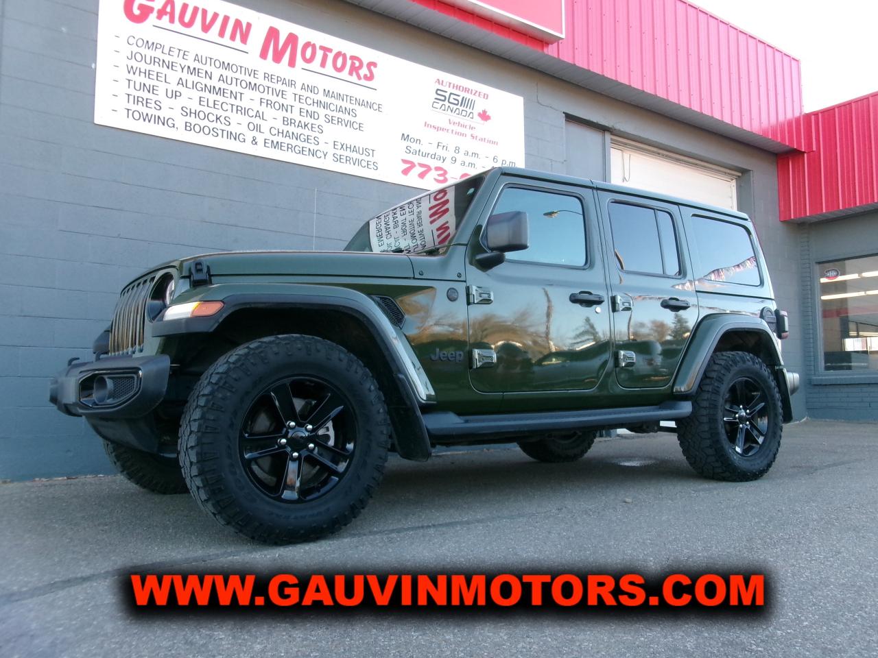 Used 2021 Jeep Wrangler Unlimited Sahara Altitude 4x4 V6 One Owner Mint for sale in Swift Current, SK