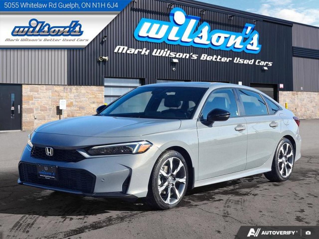 Used 2025 Honda Civic Hybrid Sport Touring | Sunroof | Remote Start | Heated Seats + Steering | Carplay + Android Auto and More ! for sale in Guelph, ON