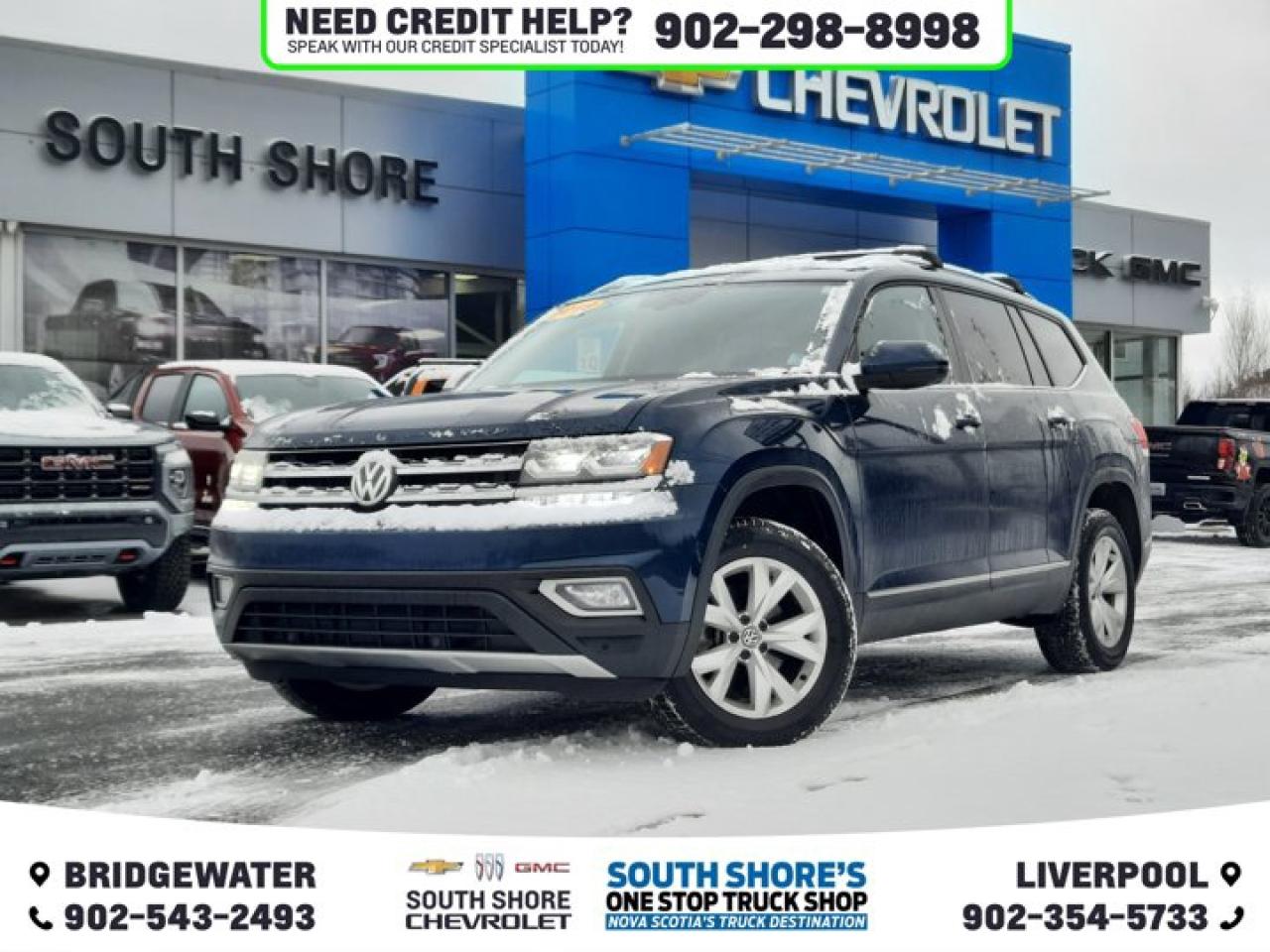 Recent Arrival! Odometer is 20845 kilometers below market average! Blue 2019 Volkswagen Atlas Highline 4Motion AWD 8-Speed Automatic with Tiptronic 3.6L V6 DGI DOHC 24V LEV3-ULEV70 276hp Clean Car Fax, 8 Speakers, ABS brakes, Air Conditioning, Alloy wheels, Brake assist, Driver door bin, Driver vanity mirror, Electronic Stability Control, Exterior Parking Camera Rear, Front anti-roll bar, Front Bucket Seats, Front dual zone A/C, Front fog lights, Front reading lights, Fully automatic headlights, Heated & Ventilated Front Sport Comfort Seats, Heated door mirrors, Heated front seats, Low tire pressure warning, Navigation System, Outside temperature display, Overhead airbag, Overhead console, Passenger vanity mirror, Power door mirrors, Power driver seat, Power moonroof, Power passenger seat, Power steering, Power windows, Radio data system, Rear air conditioning, Rear window defroster, Rear window wiper, Remote CD player, Remote keyless entry, Roof rack: rails only, Security system, Speed control, Speed-sensing steering, Standard Suspension, Tachometer, Telescoping steering wheel, Tilt steering wheel, Traction control, Trip computer, Turn signal indicator mirrors, Variably intermittent wipers, Vienna Perforated Leather Seating Surfaces. Reviews: * Owners tend to appreciate the Atlass upscale interior styling, high-tech feature content, easy-to-read infotainment system, and selection of high-end features. Source: autoTRADER.ca