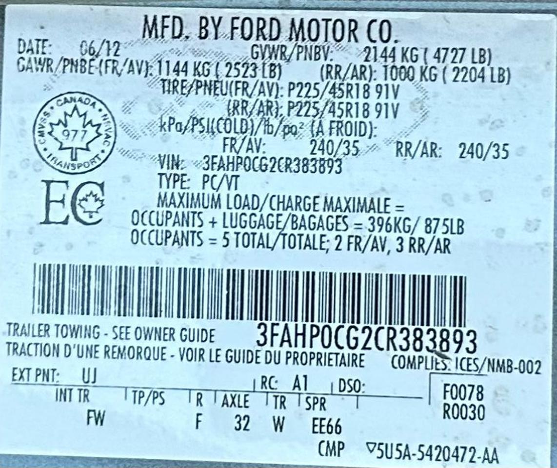 2012 Ford Fusion SEL Photo
