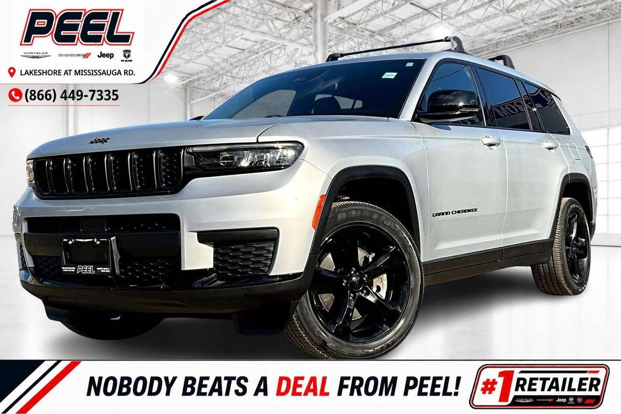 COME SEE WHY NOBODY BEATS A DEAL FROM PEEL! Your Source for ALL make and models used cars and trucks. 2022 Jeep Grand Cherokee L Altitude | 3.6L Pentastar V6 | Silver Zynith | Heated Capri Leatherette Bucket Seats | Uconnect 8.4" Touchscreen Display | Power Sunroof | 6-passenger Seating w/ Captain Chairs | Heated Steering Wheel | Remote Start | Adaptive Cruise Control | Active Lane Management | Forward Collision Warning | Blind Spot | Pedestrian/Cyclist Emergency Braking | Uconnect 5 8.4" Touchscreen | Wireless Apple CarPlay & Android Auto | Wireless Charging | Power Liftgate One Owner Family space with an upscale feel, this 2023 Jeep Grand Cherokee L Altitude welcomes you with heated Capri leatherette bucket seats, a bright power sunroof, a heated steering wheel, and remote start so winter mornings begin warm and calm. Uconnect 5 on the 8.4 inch display pairs wirelessly with Apple CarPlay and Android Auto, a wireless charging pad keeps the console clean, and confidence comes standard with adaptive cruise control, Active Lane Management, forward collision warning, blind spot monitoring, and pedestrian and cyclist emergency braking. Finished in Silver Zynith, it simplifies busy days with a hands free power liftgate and the smooth 3.6L Pentastar V6 for relaxed passing and road trip ease. With a One Owner Carfax history, this Altitude delivers premium comfort, family friendly tech, and real value. ______________________________________________________ FREE CarFax included! Click the CarFax link in the listing to view the report. Our advertised prices are for consumers/end users only and are not intended for dealer, wholesale, exporter, or broker purchases. ______________________________________________________ Peel Chrysler is based in Port Credit, Mississauga, and proudly serves customers across Ontario and Canada, including Toronto, Oakville, North York, Richmond Hill, Ajax, Hamilton, Niagara Falls, Brampton, Scarborough, Vaughan, London, Windsor, Cambridge, Kitchener, Waterloo, Brantford, Sarnia, Pickering, Huntsville, Milton, Woodbridge, Aurora, Newmarket, Orangeville, Georgetown, Markham, North Bay, Sudbury, Barrie, Oshawa, Kingston, Innisfil, and surrounding areas. Browse our selection of used cars, trucks, SUVs, vans, Ram, Jeep, Dodge, Chrysler, FIAT, and all makes and models at peelchrysler.com. ______________________________________________________ Disclaimer: Prices are for consumer/end-user purchases only. Advertised prices are all-in and include all dealer fees and charges, including the $499 loan processing fee where applicable, except HST, Fuel and Licensing, unless otherwise stated. Payments, rates, and terms are subject to approved credit and may change without notice. If a trade-in has an outstanding loan balance and Peel Chrysler is required to facilitate the lien payout, a $349 lien payout fee applies. Most pre-owned vehicles originally come with two keys; however, all Peel Chrysler pre-owned vehicles come standard with one key unless otherwise stated. Vehicle images may be digitally adjusted or enhanced for presentation purposes and may not always reflect the exact appearance of the vehicle. While we make every effort to ensure accuracy, vehicle details, features, options, materials, history, specifications, pricing, availability, and CarFax information should be verified with Peel Chrysler before purchase.