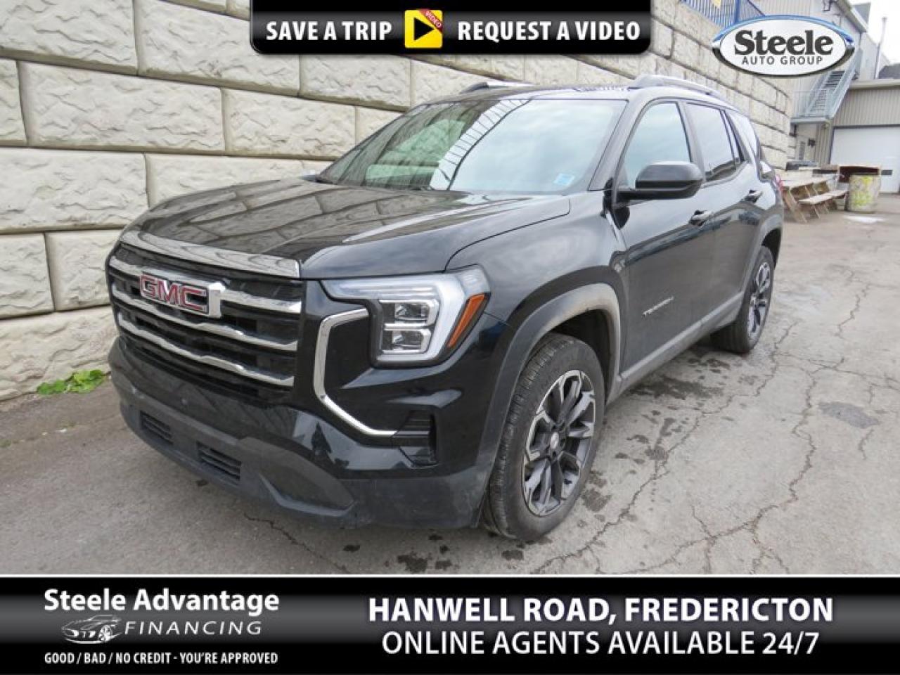 New Price!Ebony Twilight Metallic 2025 GMC Terrain Elevation AWD 8-Speed Automatic with Overdrive 1.5L DOHCAWD.Certification Program Details: 80 Point Inspection Fresh Oil Change Full Vehicle Detail Full tank of Gas 2 Years Fresh MVI Brake through InspectionAt Steele GMC Buick Fredericton, were proud to be your Used Car Mega Center serving drivers all across Atlantic Canada from Fredericton, Oromocto, New Maryland, Woodstock, Saint John, and Moncton in New Brunswick, to Nova Scotia, Prince Edward Island, and Newfoundland. Our inventory features all makes and models of used cars, trucks, SUVs, and vans, giving you the best selection in the region. Whether you need a fuel-efficient sedan, a family SUV, or a rugged pickup, youll find it right here at Steele GMC Buick Fredericton. With our Market Value Pricing, every vehicle is priced based on real-time market conditions, ensuring you get the best possible deal without the hassle of negotiating. We keep pricing transparent and competitive so you can shop with total confidence. No matter your credit situation good, bad, or no credit at all youre approved. Our finance experts work with lenders across Atlantic Canada to find the best terms for your budget, including second-chance financing, newcomer programs, and credit rebuilding solutions. As part of Steele Auto Group, Atlantic Canadas most diversified automotive group with 47 dealerships representing 27 brands, we offer unmatched selection, buying power, and customer support. That means if the vehicle you want isnt on our Fredericton lot, we can source it quickly from our massive dealer network across the Maritimes. When it comes to used vehicles, Steele GMC Buick Fredericton is the destination for drivers all across Atlantic Canada delivering market value pricing, every make and model, and guaranteed credit approval so you can get on the road with confidence.Steele Auto Group is the most diversified group of automobile dealerships in Atlantic Canada, with 47 dealerships selling 27 brands and an employee base of well over 2300.