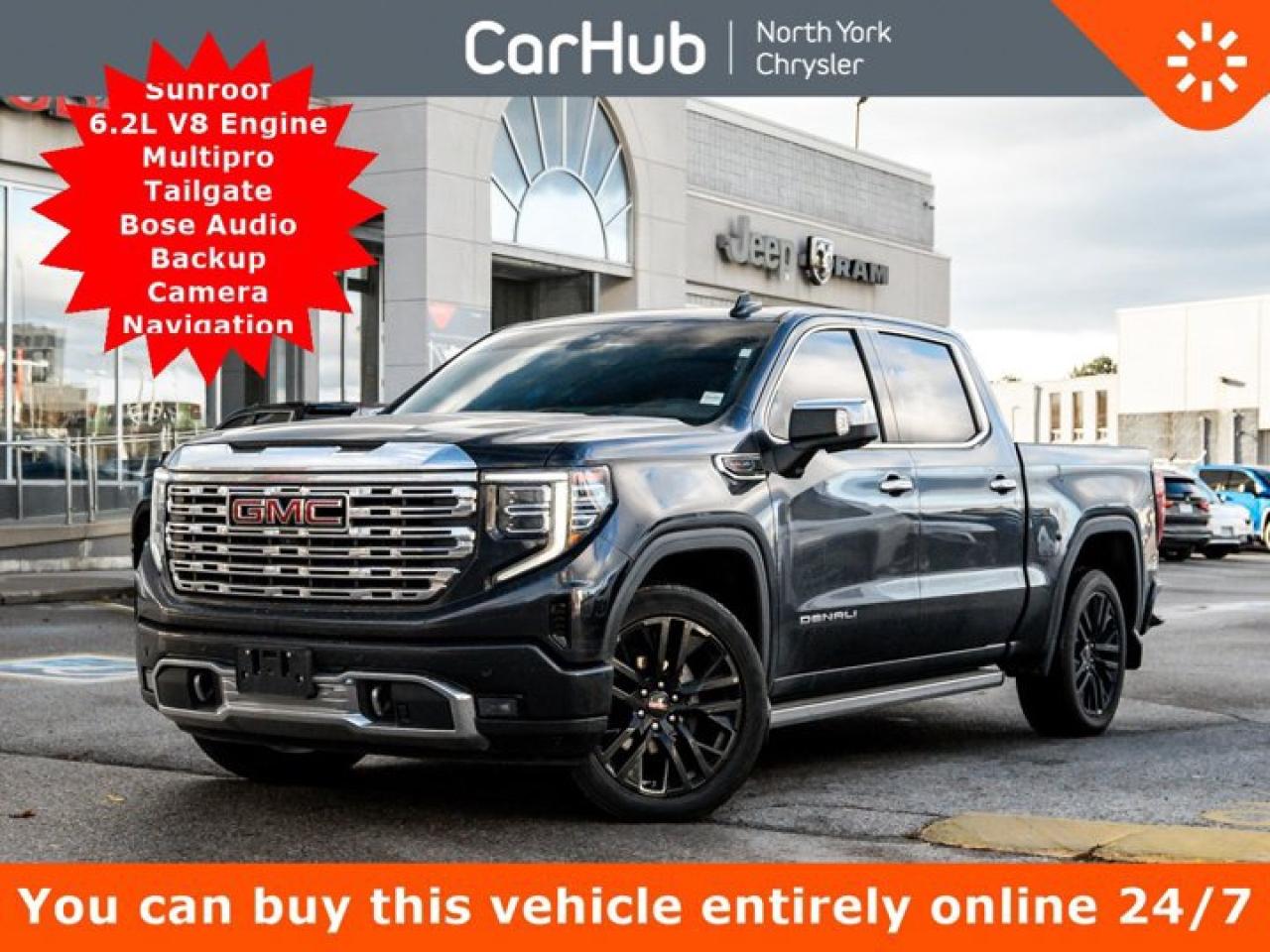 2023 GMC Sierra 1500 Denali 147'' Sunroof 6.2L V8 Multipro Tailgate Bose Audio Backup Cam Navigation Photo0