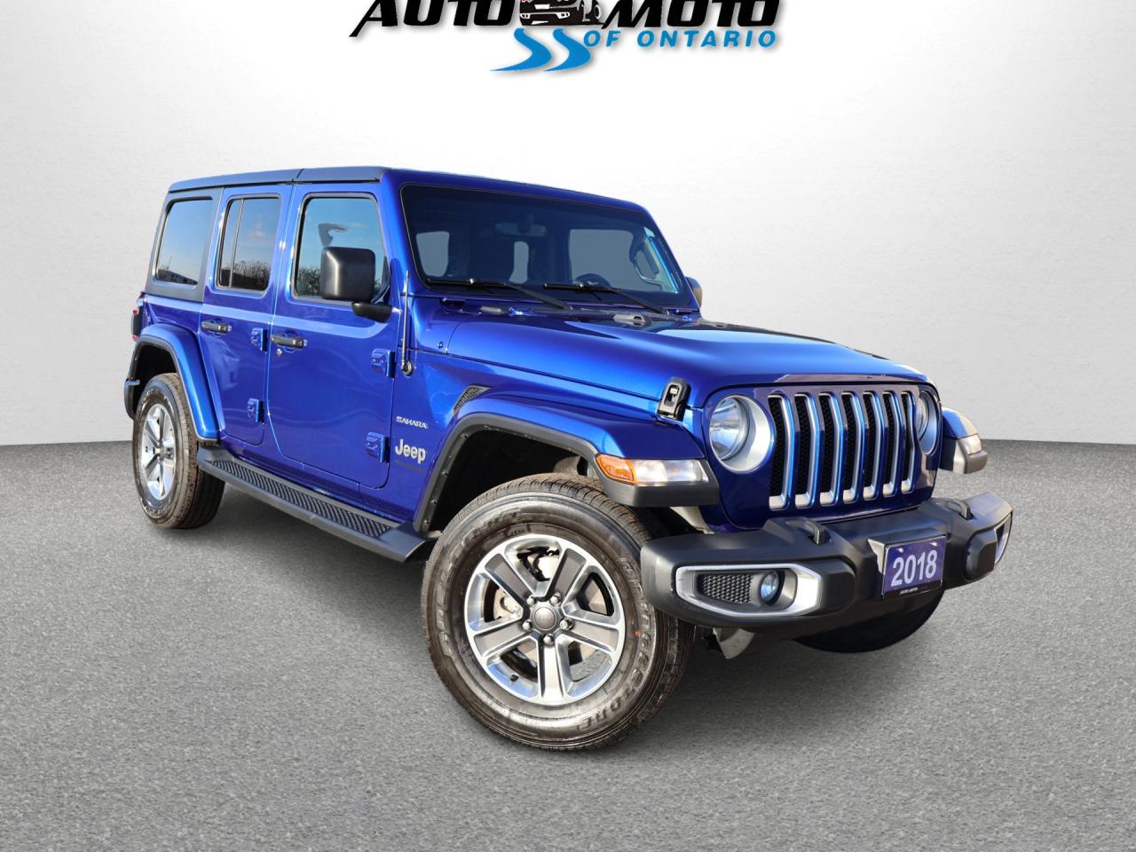 Used 2018 Jeep Wrangler JK UNLIMITED SAHARA 4WD CERTIFIED *1 OWNER*ACCIDENT FREE*DODGE MAINTAIN* CAMERA NAV BLUETOOTH HEATED SEATS/STEERING CRUISE ALLOYS for sale in Burlington, ON
