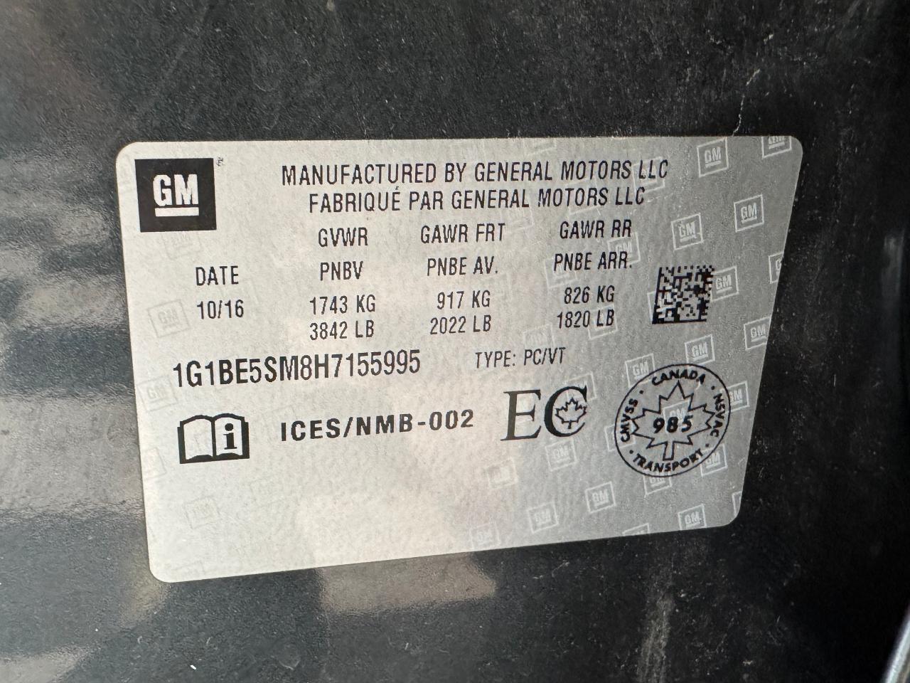 2017 Chevrolet Cruze LT+Camera+ApplePlay+CLEAN CARFAX Photo95