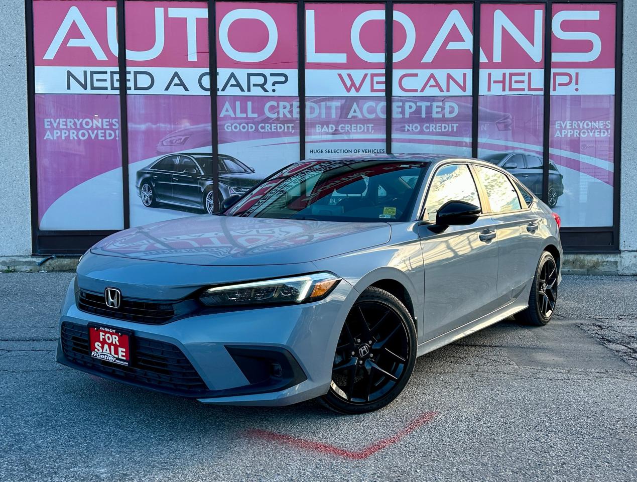 <p><span style=text-decoration: underline;><em><strong>***EASY FINANCE APPROVALS***GOOD CREDIT? BAD CREDIT? STUDENT? NEW TO THE COUNTRY? NO MATTER YOUR SITUATION WE HAVE A SOLUTION FOR YOU! WE APPROVE EVERYONE!</strong></em></span><span style=font-family: -apple-system, BlinkMacSystemFont, Segoe UI, Roboto, Oxygen, Ubuntu, Cantarell, Open Sans, Helvetica Neue, sans-serif;>&nbsp;&nbsp;<strong>***CLEAN CARFAX***SUNROOF***HEATED SEATS***ALLOYS***BACK UP CAM*** </strong></span>The Honda Civic Sport with only 33,510 km offers a perfect blend of athletic styling, modern technology, and everyday practicality in a sleek 4-door sedan. Its responsive engine and sport-tuned suspension deliver an engaging drive, while the Sport trim enhances the look with 18 black alloy wheels, black exterior accents, a rear spoiler, chrome exhaust finisher, LED headlights, and proximity key with push-button start. Inside, you&rsquo;ll find heated front seats, a leather-wrapped steering wheel and shift knob, a digital instrument cluster, automatic climate control, a large touchscreen with Apple CarPlay and Android Auto, Bluetooth connectivity, and ample cabin space. Safety comes standard with Honda Sensing, including adaptive cruise control, lane-keeping assist, forward collision warning, automatic emergency braking, and a multi-angle rearview camera. Stylish, efficient, and loaded with features, this low-kilometre Civic Sport is an excellent choice for drivers seeking reliability with a sporty edge.</p><p>&nbsp;</p><p><span style=background-color: #ffffff; color: #2c2c2c; font-family: Helvetica; font-size: 16px;>***Special Finance Price Advertised has $2000 finance credit, cash price may differ***</span></p><p>&nbsp;</p><p><span style=font-family: -apple-system, BlinkMacSystemFont, Segoe UI, Roboto, Oxygen, Ubuntu, Cantarell, Open Sans, Helvetica Neue, sans-serif;>****Make this yours today BECAUSE YOU DESERVE IT****</span></p><p>&nbsp;</p><p><span style=font-family: -apple-system, BlinkMacSystemFont, Segoe UI, Roboto, Oxygen, Ubuntu, Cantarell, Open Sans, Helvetica Neue, sans-serif;>We have skilled and knowledgeable sales staff with many years of experience satisfying all our customers needs. theyll work with you to find the right vehicle and at the right price you can afford. we guarantee you will have a pleasant shopping experience that is fun, informative, hassle free and never high pressured. please dont hesitate to give us a call or visit our indoor showroom today! were here to serve you!!</span></p><p>&nbsp;</p><p><span style=font-family: -apple-system, BlinkMacSystemFont, Segoe UI, Roboto, Oxygen, Ubuntu, Cantarell, Open Sans, Helvetica Neue, sans-serif;>***Financing***</span></p><p>&nbsp;</p><p>We offer amazing financing options. Our Financing specialists can get you INSTANTLY approved for a car loan with the interest rates as low as 6.46% and $0 down and no payments for 6 months (O.A.C). Additional financing fees may apply. Auto Financing is our specialty. Our experts are proud to say 100% APPLICATIONS ACCEPTED, FINANCE ANY CAR, ANY CREDIT, EVEN NO CREDIT! Its FREE TO APPLY and Our process is fast & easy. We can often get YOU AN approval and deliver your NEW car the SAME DAY.</p><p>&nbsp;</p><p>***Price***</p><p>&nbsp;</p><p>FRONTIER FINE CARS is known to be one of the most competitive dealerships within the Greater Toronto Area providing high quality vehicles at low price points. Prices are subject to change without notice. All prices are price of the vehicle plus HST, Licensing & Safety Certification.&nbsp;<span style=font-family: Helvetica; font-size: 16px; -webkit-text-stroke-color: #000000; background-color: #ffffff;>DISCLAIMER: This vehicle is not Drivable as it is not Certified. All vehicles we sell are Drivable after certification, which is available for $799 but not manadatory.</span>&nbsp;</p><p>&nbsp;</p><p>***Trade*** Have a trade? Well take it! We offer free appraisals for our valued clients that would like to trade in their old unit in for a new one.</p><p>&nbsp;</p><p>***About us***</p><p>&nbsp;</p><p>Frontier fine cars, offers a huge selection of vehicles in an immaculate INDOOR showroom. Our goal is to provide our customers WITH quality vehicles AT EXCELLENT prices with IMPECCABLE customer service. Not only do we sell vehicles, we always sell peace of mind!</p><p>&nbsp;</p><p>Buy with confidence and call today 416-759-2277 or email us to book a test drive now! frontierfinecars@hotmail.com Located @ 1261 Kennedy Rd Unit a in Scarborough</p><p>&nbsp;</p><p>***NO REASONABLE OFFERS REFUSED***</p><p>&nbsp;</p><p>Thank you for your consideration & we look forward to putting you in your next vehicle! Serving used cars Toronto, Scarborough, Pickering, Ajax, Oshawa, Whitby, Markham, Richmond Hill, Vaughn, Woodbridge, Mississauga, Trenton, Peterborough, Lindsay, Bowmanville, Oakville, Stouffville, Uxbridge, Sudbury, Thunder Bay,Timmins, Sault Ste. Marie, London, Kitchener, Brampton, Cambridge, Georgetown, St Catherines, Bolton, Orangeville, Hamilton, North York, Etobicoke, Kingston, Barrie, North Bay, Huntsville, Orillia</p>