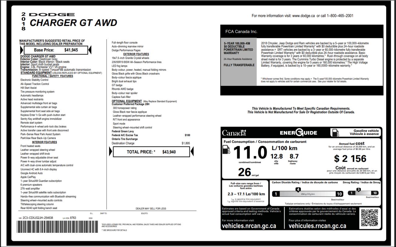 2018 Dodge Charger GT AWD+New Tires+ApplePlay+Remote Start Photo4