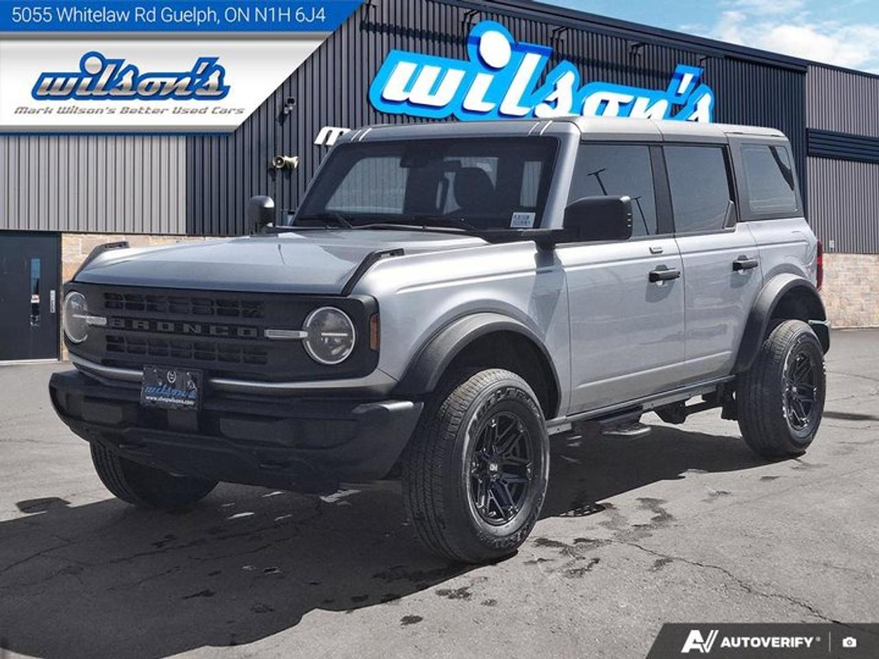Come see this certified 2023 Ford Bronco Base 4WD | Auto | Hard Top | Rear Camera | CarPlay + Android | and more!. Its Automatic transmission and 2.3 L engine will keep you going. This Ford Bronco features the following options: Reverse Camera, Air Conditioning, 4WD, Bluetooth, Tilt Steering Wheel, Steering Radio Controls, Power Windows, Power Locks, Cruise Control, and Traction Control. Stop by and visit us at Mark Wilsons Better Used Cars, 5055 Whitelaw Road, Guelph, ON N1H 6J4.60+ years of World Class Service!500+ Live Market Priced VEHICLES! ONE MASSIVE LOCATION!Free Local Delivery Available!FINANCING! - Better than bank rates! 6 Months No Payments available on approved credit OAC. Zero Down Available. We have expert licensed credit specialists to secure the best possible rate for you and keep you on budget ! We are your financing broker, let us do all the leg work on your behalf! Click the RED Apply for Financing button to the right to get started or drop in today!BAD CREDIT APPROVED HERE! - You dont need perfect credit to get a vehicle loan at Mark Wilsons Better Used Cars! We have a dedicated licensed team of credit rebuilding experts on hand to help you get the car of your dreams!WE LOVE TRADE-INS! - Top dollar trade-in values!SELL us your car even if you dont buy ours! HISTORY: Free Carfax report included.Certification included! No shady fees for safety!EXTENDED WARRANTY: Available30 DAY WARRANTY INCLUDED: 30 Days, or 3,000 km (mechanical items only). No Claim Limit (abuse not covered)5 Day Exchange Privilege! *(Some conditions apply)CASH PRICES SHOWN: Excluding HST and Licensing Fees.2021-2026 vehicles may be daily rentals. Please inquire with your Salesperson.