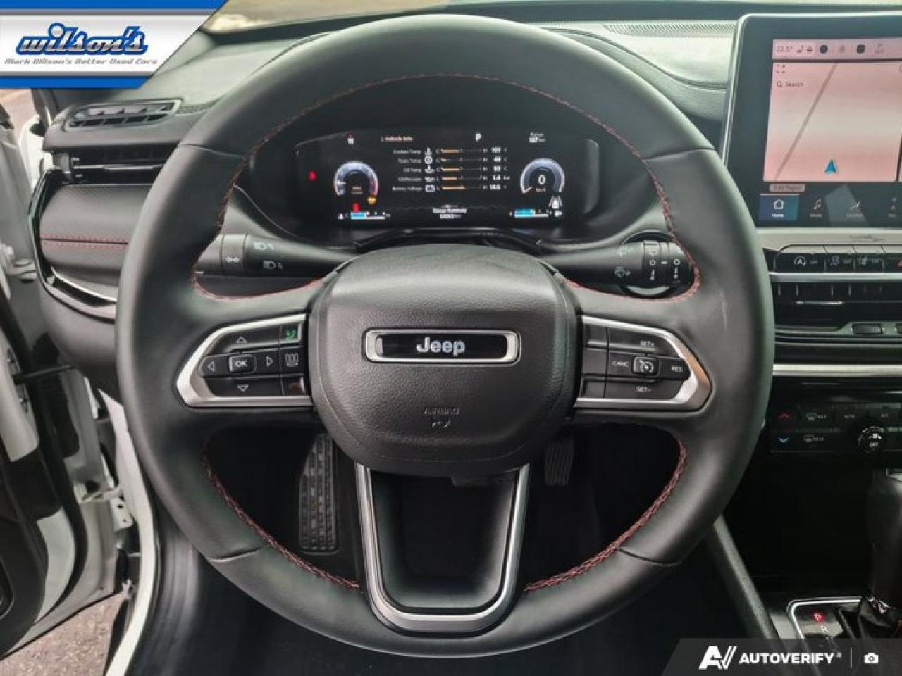 2024 Jeep Compass Trailhawk 4WD | Leather | Pano Roof | Nav | Heated Wheel + Seats | Remote Start | CarPlay + Android Photo