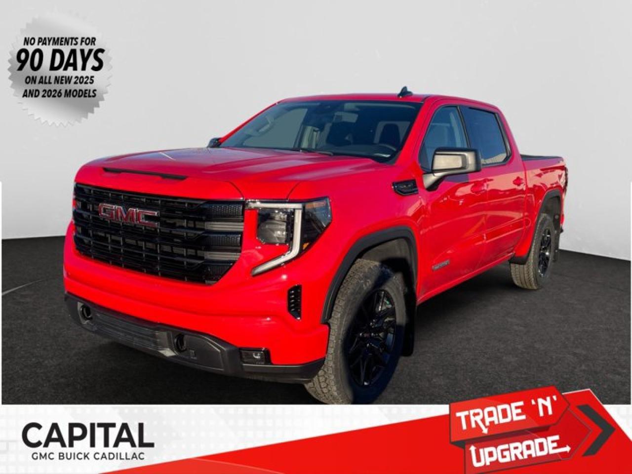 This 2026 GMC Sierra 1500 in Cardinal Red is equipped with 4WD and Gas V8 5.3L/325 engine.The Next Generation Sierra redefines what it means to drive a pickup. The redesigned for 2019 Sierra 1500 boasts all-new proportions with a larger cargo box and cabin. It also shaves weight over the 2018 model through the use of a lighter boxed steel frame and extensive use of aluminum in the hood, tailgate, and doors.To help improve the hitching and towing experience, the available ProGrade Trailering System combines intelligent technologies to offer an in-vehicle Trailering App, a companion to trailering features in the myGMC app and multiple high-definition camera views.GMC has altered the pickup landscape with groundbreaking innovation that includes features such as available Rear Camera Mirror and available Multicolour Heads-Up Display that puts key vehicle information low on the windshield. Innovative safety features such as HD Surround Vision and Lane Change Alert with Side Blind Zone alert will also help you feel confident and in control in the Next Generation Seirra.Key features of the Sierra Elevation include: Monochromatic look with black grille and vertical recovery hooks, 20 gloss black painted-aluminum wheels, Available x31 Off-Road package with integrated dual exhaust and all-terrain tires, Keyless open and start, and LED cargo box lighting.Check out this vehicles pictures, features, options and specs, and let us know if you have any questions. Helping find the perfect vehicle FOR YOU is our only priority.P.S...Sometimes texting is easier. Text (or call) 306-801-9090 for fast answers at your fingertips!Dealer License #914248Disclaimer: All prices are plus taxes & fees. See dealer for Details. Dealer Permit # 914248 See dealer for Details.
