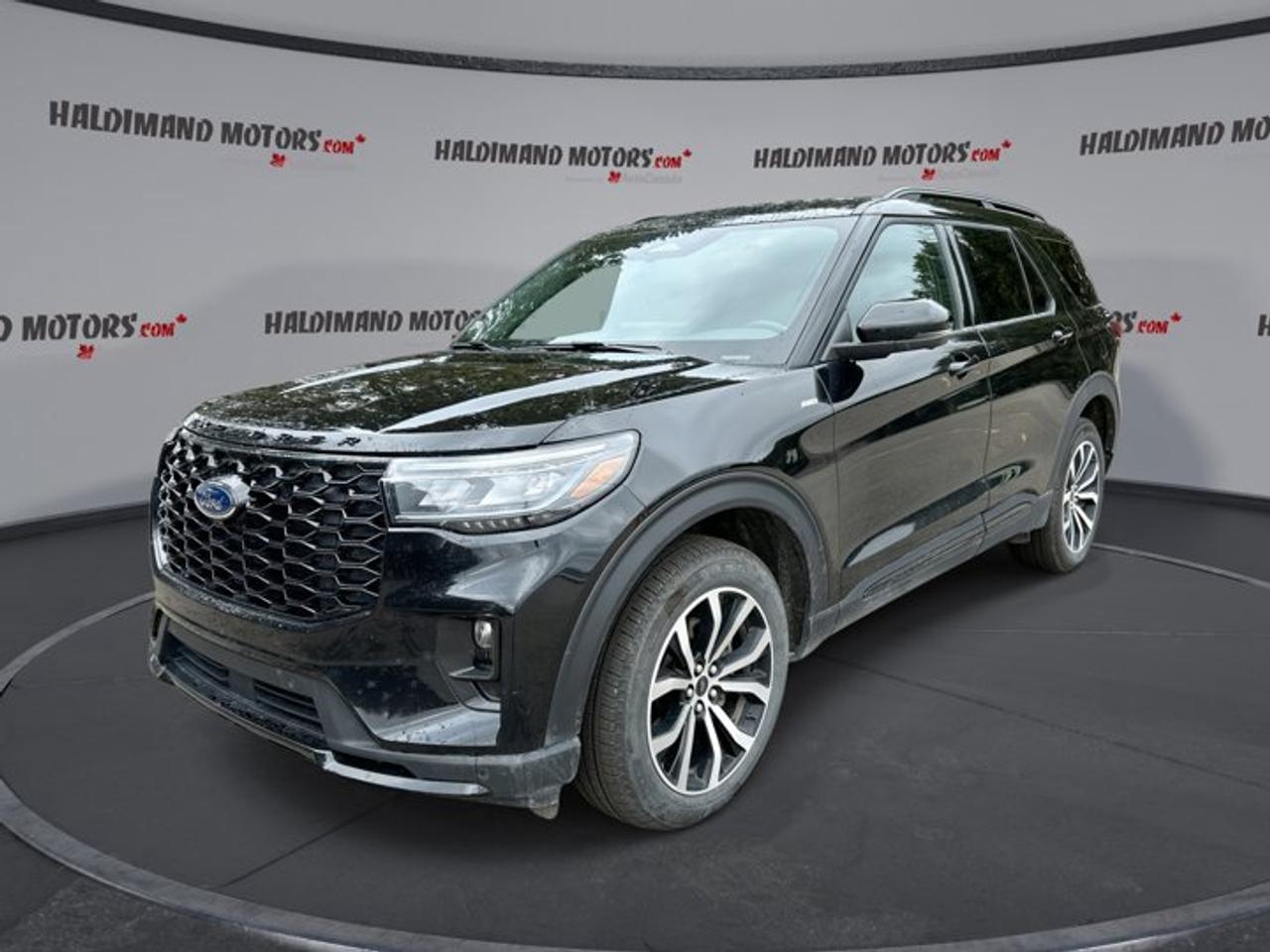 // ACCIDENT FREE!! // // SINGLE OWNER! // Meet the 2025 Ford Explorer ST-Line 4WD, offered by Haldimand Motors Ltd. in Cayuga. Finished in Black with a Black interior, this used 4-door SUV has just 25,093 km. With its 2.3 L gas engine and automatic transmission, its built for confident daily driving.This Explorer ST-Line 4WD is a smart pick for families and commuters who want modern tech, useful space, and year-round traction. It also brings sought-after upgrades like a 360-degree camera and 2nd-row captain seats, giving you a more premium feel on every trip.FEATURES OF THE Explorer ST-Line 4WD | One owner | No accidents | 360 Camera | 2nd Row Captain Seats    Single-owner history, well-kept and clean    Accident-free vehicle history for confidence    360-degree camera for easier parking    Second-row captain seats for comfort ADVANCED SAFETY FEATURES    Anti-lock braking system for controlled stops    Stability control helps maintain confident handling    Blind spot monitor for safer lane changes    Lane departure warning helps keep centred PERFORMANCE AND EFFICIENCY    2.3 L gas engine for balance    Automatic transmission for smooth shifting    Four-wheel drive for all-season traction    Performance tires for responsive road feel COMFORT AND CONVENIENCE    Heated front seats for cold mornings    Heated steering wheel for winter comfort    Dual-zone automatic climate control for balance    Remote starter for pre-set cabin temperature TECHNONOLGY AND CONNECTIVITY    Navigation system helps simplify every route    Apple CarPlay for familiar app access    Android Auto for seamless smartphone pairing    Bluetooth integration for calls and audio CARGO SPACE    Power liftgate for easy loading    Remote trunk release adds quick access    Four-door access makes loading simple    Rear tow hook adds extra utility WHAT OTHER OWNERS LIKE    Confident visibility from the drivers seat    Easy-to-use infotainment and phone integration    Helpful driver aids for daily commuting    Strong all-weather control with four-wheel drive This Explorer is also well equipped for day-to-day life with cruise control, power steering, power windows, power mirrors, heated mirrors, tinted windows, fog lights, LED headlamps, automatic headlights, rear window defroster, rear climate control, and rear air conditioning. You also get a backup camera plus the added benefit of a 360-degree camera for tight parking spots.For entertainment and connected driving, enjoy satellite radio, HD Radio, steering wheel audio controls, and a WiFi hotspot. Adaptive cruise control helps reduce fatigue on longer highway drives, while tire pressure monitoring supports safer travel in changing conditions.This 2025 Ford Explorer ST-Line 4WD | One owner | No accidents | 360 Camera | 2nd Row Captain Seatss VIN is: 1FMUK8KH5SGA20411.WHY CHOOSE US? Honest & Transparent Buying Experience: Weve been a trusted name in business since 1984.STRAIGHTFORWARD PRICING:Our Advertised Price Includes:>>Safety Certification (No separate fee!)>>30-Day 100% Mechanical Warranty>>FREE Carfax History Report.>>No upcharge for paying cash.(Prices Exclude HST and Licensing Fees only.)>>Browse 300+ vehicles all in ONE LOCATIONEASY FINANCING: Great rates & open loansWE BUY CARS: Get Top Dollar for your trade-in, or sell us your vehicle for CASH! Even if you dont buy from us!STOP BY TODAYTreat yourself - stop by Haldimand Motors Ltd. located at 42 Talbot St E, Cayuga, ON N0A 1E0 to make this car yours today!https://www.haldimandmotors.com/used/stock-451525.html