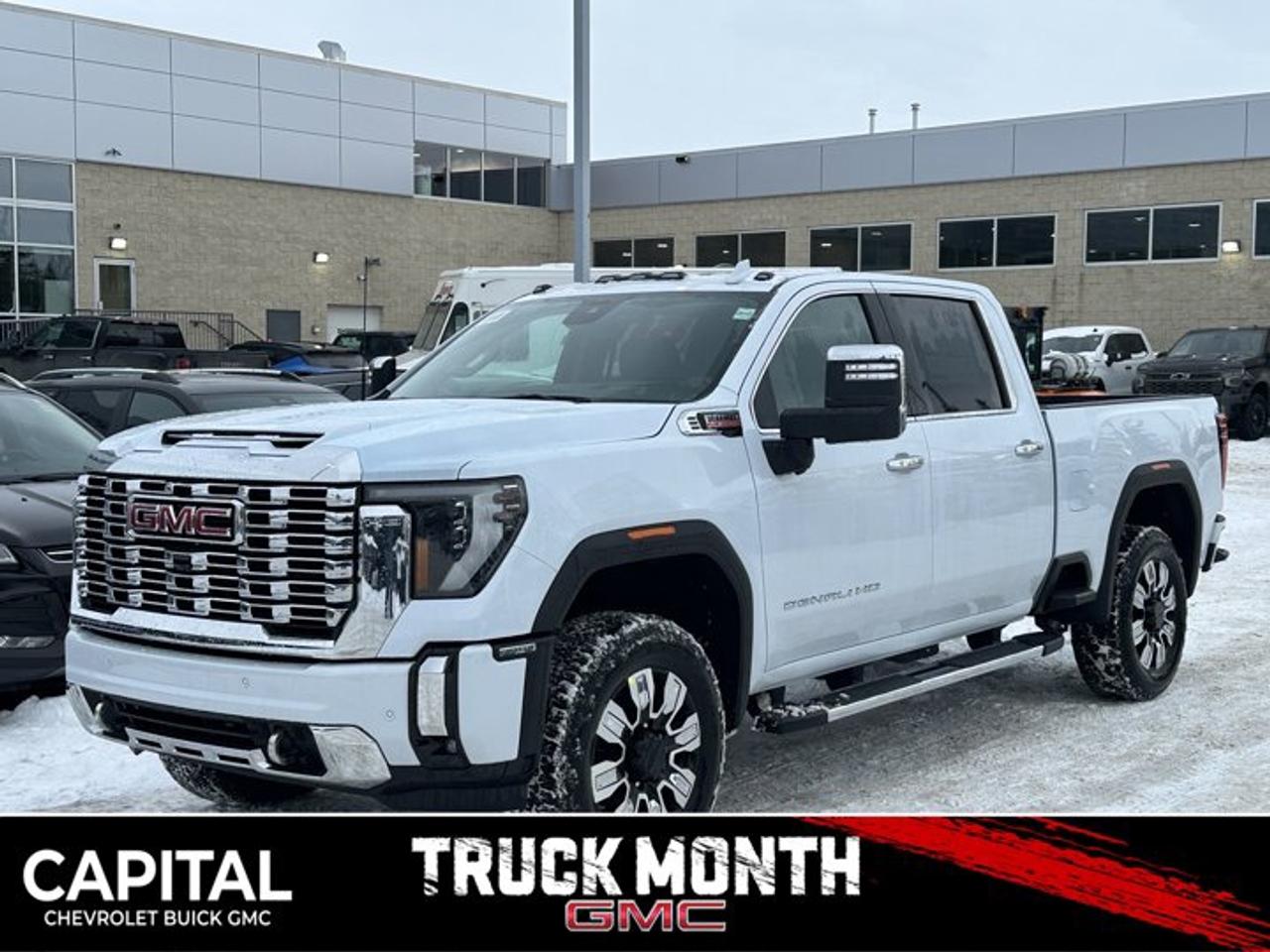 This GMC Sierra 3500HD delivers a Turbocharged Diesel V8 6.6L/ engine powering this Automatic transmission. TRANSMISSION, 10-SPEED AUTOMATIC, REAR AXLE, 3.42 RATIO, PREMIUM FLOOR LINERS WITH REMOVABLE CARPET INSERT, FRONT.* This GMC Sierra 3500HD Features the Following Options *HEAVY DUTY FRONT SPRING/CAMPER PACKAGE Note: If ordered for Camper usage, recommend ordering (UY2) Trailering wiring provisions, GOOSENECK / 5TH WHEEL PREP PACKAGE -- Hitch platform to accept Gooseneck or 5th Wheel hitch. Includes hitch platform with tray to accept ball, stamped bed holes with removable caps installed and bed mounted 7-pin trailer harness (similar to UY2 harness)., DENALI RESERVE PACKAGE includes (CWM) Technology Package and (CF5) power sunroof , POLAR WHITE TRICOAT, LPO, SPORT PEDAL COVER KIT (dealer-installed), LPO, BODY COLOUR WHEEL ARCH MOULDINGS (dealer-installed), HIGH IDLE SWITCH, GVWR, 12,100 LBS. (5488 KG) WITH SINGLE REAR WHEELS, ENGINE, DURAMAX 6.6L TURBO-DIESEL V8, B20-DIESEL COMPATIBLE (470 hp [350.5 kW] @ 2800 rpm, 975 lb-ft of torque [1322 Nm] @ 1600 rpm) (Includes (K05) engine block heater.), DENALI PREFERRED EQUIPMENT GROUP includes standard equipment.* Visit Us Today *For a must-own GMC Sierra 3500HD come see us at Capital Chevrolet Buick GMC Inc., 13103 Lake Fraser Drive SE, Calgary, AB T2J 3H5. Just minutes away!