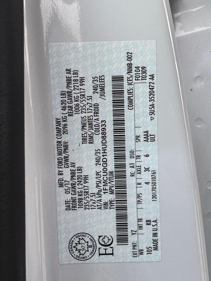 2017 Ford Escape SE+Camera+Bluetooth+New Brakes+A/C Photo