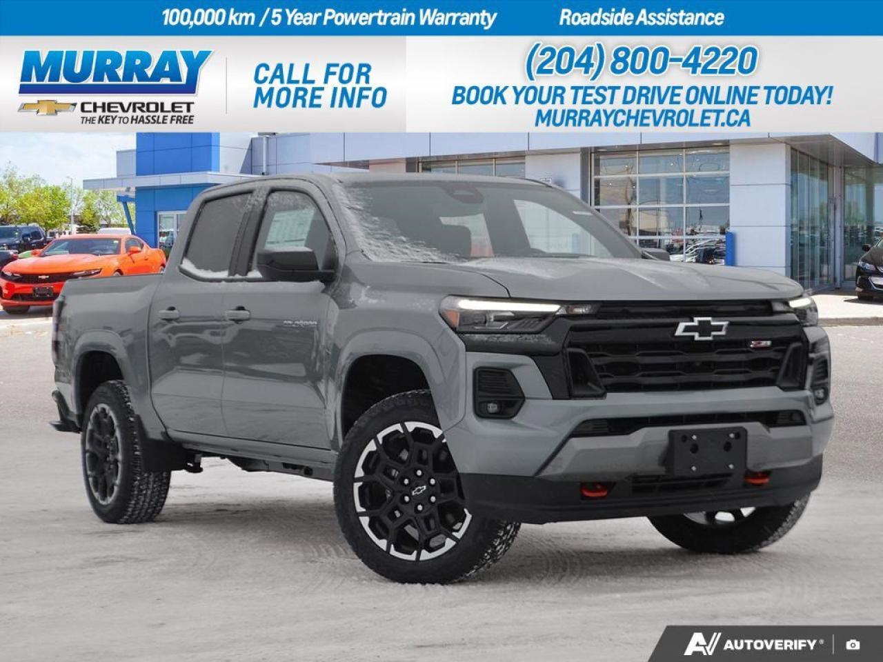 *SUNROOF POWER SLIDING GLASS WITH MANUAL SHADE* *TECHNOLOGY PACKAGE includes Adaptive Cruise Control, Rear Pedestrian Alert, and HD Surround Vision* *Z71 CONVENIENCE PACKAGE III includes Driver Memory Settings, Heated steering wheel, and Ventilated front seats*  Discover the 2026 Chevrolet Colorado 4WD Z71 Crew Cab Pickup, now available in Winnipeg. This exquisite model features a robust Turbocharged Gas I4 2.7L engine delivering an impressive 310 horsepower and 430 lb-ft of torque, perfectly paired with an 8-Speed Automatic transmission for seamless driving. The striking Sterling Grey Metallic exterior complements the Jet Black/Adrenaline Red perforated leather-appointed front seats, offering a sophisticated and sporty look.  Enjoy premium amenities like the Bose Premium Audio System, a sunroof with power sliding glass, and the Z71 Convenience Package III which elevates comfort with ventilated front seats and a heated steering wheel. Advanced safety features such as Adaptive Cruise Control, Rear Pedestrian Alert, and HD Surround Vision ensure peace of mind on every journey. With its four-wheel drive capability, this Colorado is ready to tackle any adventure, making it a versatile choice for both city and off-road explorations.  Whether youre navigating city streets or rugged terrain, the Chevrolet Colorado 4WD Z71 is designed to impress with its blend of cutting-edge technology and luxurious comfort.  Dealer Permit #1740