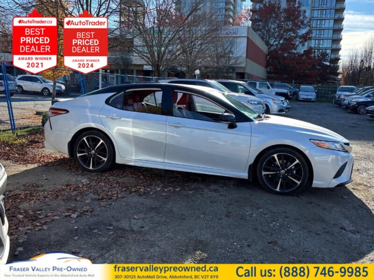 Used 2020 Toyota Camry XSE  White on Red - XSE Sport - JBL Audio for sale in Abbotsford, BC