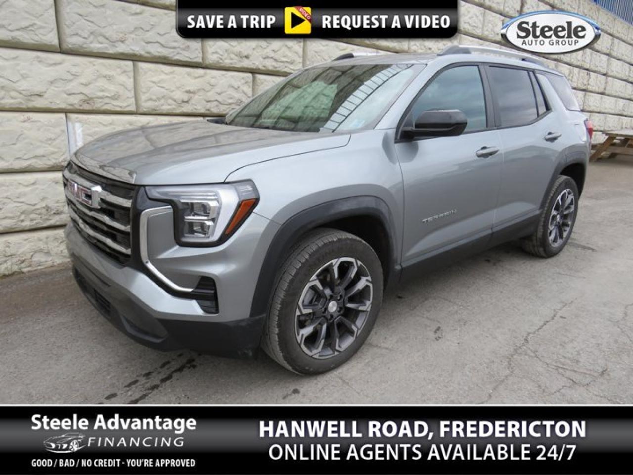 New Price!Gray 2025 GMC Terrain Elevation AWD 8-Speed Automatic with Overdrive 1.5L DOHCAWD.Certification Program Details: 80 Point Inspection Fresh Oil Change Full Vehicle Detail Full tank of Gas 2 Years Fresh MVI Brake through InspectionAt Steele GMC Buick Fredericton, were proud to be your Used Car Mega Center serving drivers all across Atlantic Canada from Fredericton, Oromocto, New Maryland, Woodstock, Saint John, and Moncton in New Brunswick, to Nova Scotia, Prince Edward Island, and Newfoundland. Our inventory features all makes and models of used cars, trucks, SUVs, and vans, giving you the best selection in the region. Whether you need a fuel-efficient sedan, a family SUV, or a rugged pickup, youll find it right here at Steele GMC Buick Fredericton. With our Market Value Pricing, every vehicle is priced based on real-time market conditions, ensuring you get the best possible deal without the hassle of negotiating. We keep pricing transparent and competitive so you can shop with total confidence. No matter your credit situation good, bad, or no credit at all youre approved. Our finance experts work with lenders across Atlantic Canada to find the best terms for your budget, including second-chance financing, newcomer programs, and credit rebuilding solutions. As part of Steele Auto Group, Atlantic Canadas most diversified automotive group with 47 dealerships representing 27 brands, we offer unmatched selection, buying power, and customer support. That means if the vehicle you want isnt on our Fredericton lot, we can source it quickly from our massive dealer network across the Maritimes. When it comes to used vehicles, Steele GMC Buick Fredericton is the destination for drivers all across Atlantic Canada delivering market value pricing, every make and model, and guaranteed credit approval so you can get on the road with confidence.Steele Auto Group is the most diversified group of automobile dealerships in Atlantic Canada, with 47 dealerships selling 27 brands and an employee base of well over 2300.