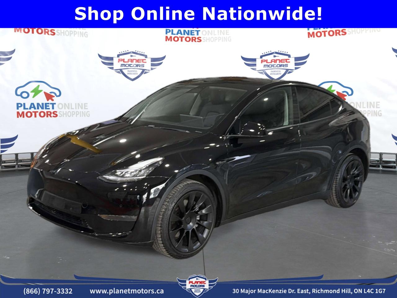 *CLEAN CARFAX / NO ACCIDENT / Dealer Certified Pre-Owned.*An Electric engine powers this Tesla Model Y and features an automatic transmission. Wireless Phone Connectivity, Window Grid Antenna, Wheels: 19 x 9.5 Gemini.*This Tesla Model Y Features the Following Options *Wheels w/Full Wheel Covers, Voice Activated Dual Zone Front Automatic Air Conditioning w/Steering Wheel Controls, Vision Park Assist Front And Rear Parking Sensors w/Rear Camera, Valet Function, Trip Computer, Transmission: 1-Speed Automatic, Tracker System, Towing Equipment -inc: Trailer Sway Control, Tires: 255/45R19, Tire Specific Low Tire Pressure Warning.*Stop By Today *Stop by Planet Motors located at 30 Major Mackenzie Dr. E, Richmond Hill, ON L4C 1G7 for a quick visit and a great vehicle!