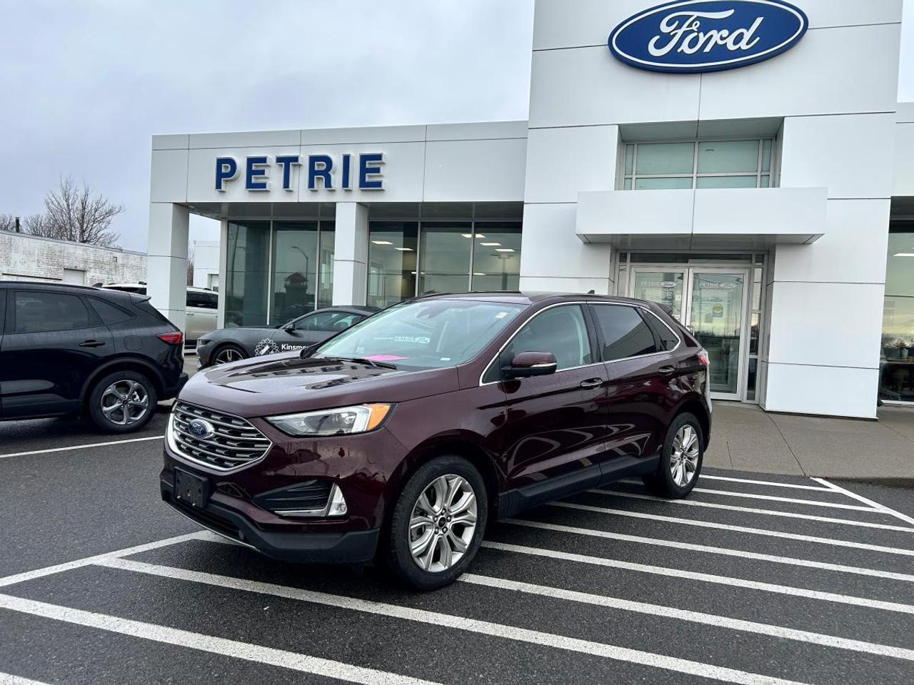 Go further! Here is a 2023 Ford Edge Titanium. Powered by a 2.0L ecoboost engine with an 8-speed automatic transmission that delivers impressive performance and smooth handling. The 2023 Ford Edge Titanium features comfortable seating, modern tech features and prioritizes safety. Adventure is calling, come check out the 2023 Ford Edge Titanium today! Key Features: >> Equipment group 300A >> Rain sensing wipers >> Remote vehicle start >> Universal garage door opener >> Reverse camera system >> Rear privacy glass >> Wireless charging pad >> B&O audio system >> Lane keeping system >> Safety canopy >> Personal safety system >> Tire pressure monitoring system >> 110V outlet >> Cruise control >> FORDPASS CONNECT and so much more! *Previous daily rental* This 2023 Ford Edge Titanium is available now at Petrie Ford. We are located at 1388 Bath Road in Kingston, Ontario. Come schedule a test drive today!<p>Go further! Here is a 2023 Ford Edge Titanium. Powered by a 2.0L ecoboost engine with an 8-speed automatic transmission that delivers impressive performance and smooth handling. The 2023 Ford Edge Titanium features comfortable seating</p>
<p> come check out the 2023 Ford Edge Titanium today! Key Features: >> Equipment group 300A >> Rain sensing wipers >> Remote vehicle start >> Universal garage door opener >> Reverse camera system >> Rear privacy glass >> Wireless charging pad >> B&O audio system >> Lane keeping system >> Safety canopy >> Personal safety system >> Tire pressure monitoring system >> 110V outlet >> Cruise control >> FORDPASS CONNECT and so much more! *Previous daily rental* This 2023 Ford Edge Titanium is available now at Petrie Ford. We are located at 1388 Bath Road in Kingston</p>