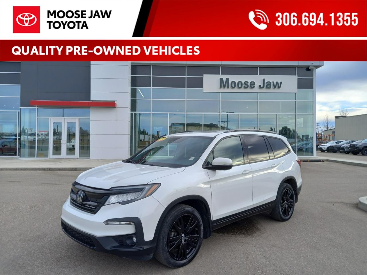 Used 2022 Honda Pilot Top-of-the-line luxury and bold style. This local 2022 Pilot Touring Black Edition offers premium features, 7-passenger comfort, and Honda’s trusted AWD capability. for sale in Moose Jaw, SK