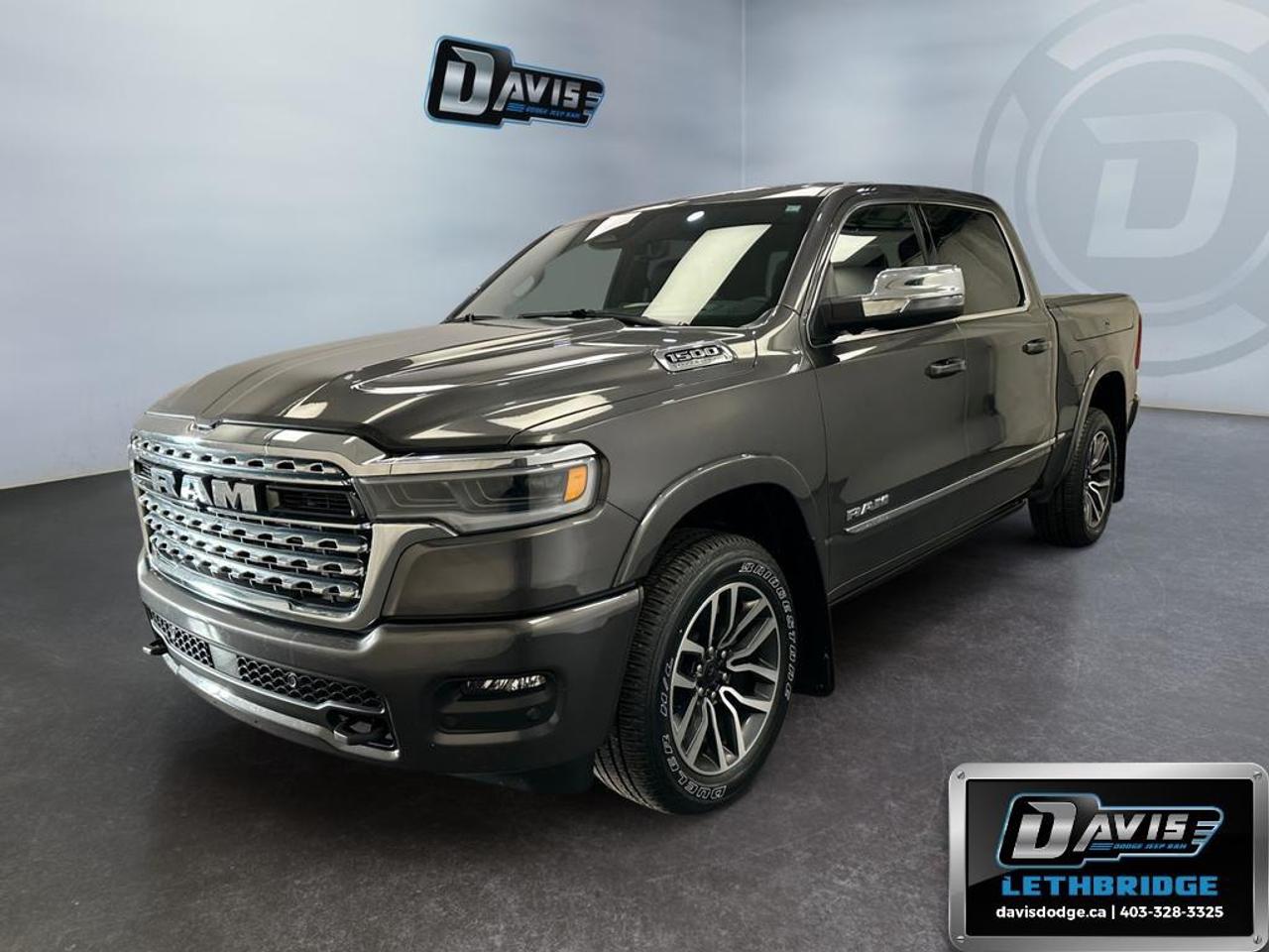 <p>Experience the ultimate in comfort and performance with the 2026 Ram 1500 Limited 4x4 Crew Cab 5'7" Box, dressed in a sophisticated gray exterior and equipped with a powerful 4x4 drivetrain and automatic transmission.</p><p><strong>Exterior Features:</strong></p><ul><li>Granite Crystal Metallic color enhances its road presence.</li><li>Body-Colour Bumper Group for a seamless look.</li><li>Dual-Pane Panoramic Sunroof for an open, airy cabin experience.</li><li>Running Boards and Alloy Wheels complete its robust design.</li></ul><p><strong>Interior Features:</strong></p><ul><li>Luxurious black leather seats with Heated and Cooled Front and Rear Seats.</li><li>Massage Seats for driver and front passenger comfort.</li><li>Memory Seats adjust to your preferences.</li><li>12-Way/1-Way Trailer Connector for effortless towing.</li><li>Nifty storage options with the RamBox Cargo Management System.</li></ul><p><strong>Technology & Safety Features:</strong></p><ul><li>Uconnect 5 Navigation system with a vibrant 14.4" touchscreen display.</li><li>Surround View Camera System for enhanced clearance.</li><li>Driver assistance features like Lane Assist, Traffic Sign Recognition, and Evasive Steer Assist.</li><li>Parking sensors and a Backup Camera ensure ease in tight spaces.</li><li>Drowsy Driver Detection and Intersection Collision Assist for added security.</li></ul><p>This 2026 Ram 1500 Limited is perfect for anyone seeking a blend of luxury, technology, and rugged capability. Whether you're an outdoor enthusiast or someone who appreciates the finer features in a vehicle, this truck has you covered. Contact Davis Dodge Lethbridge today to learn more about how you can make this incredible vehicle yours!</p>