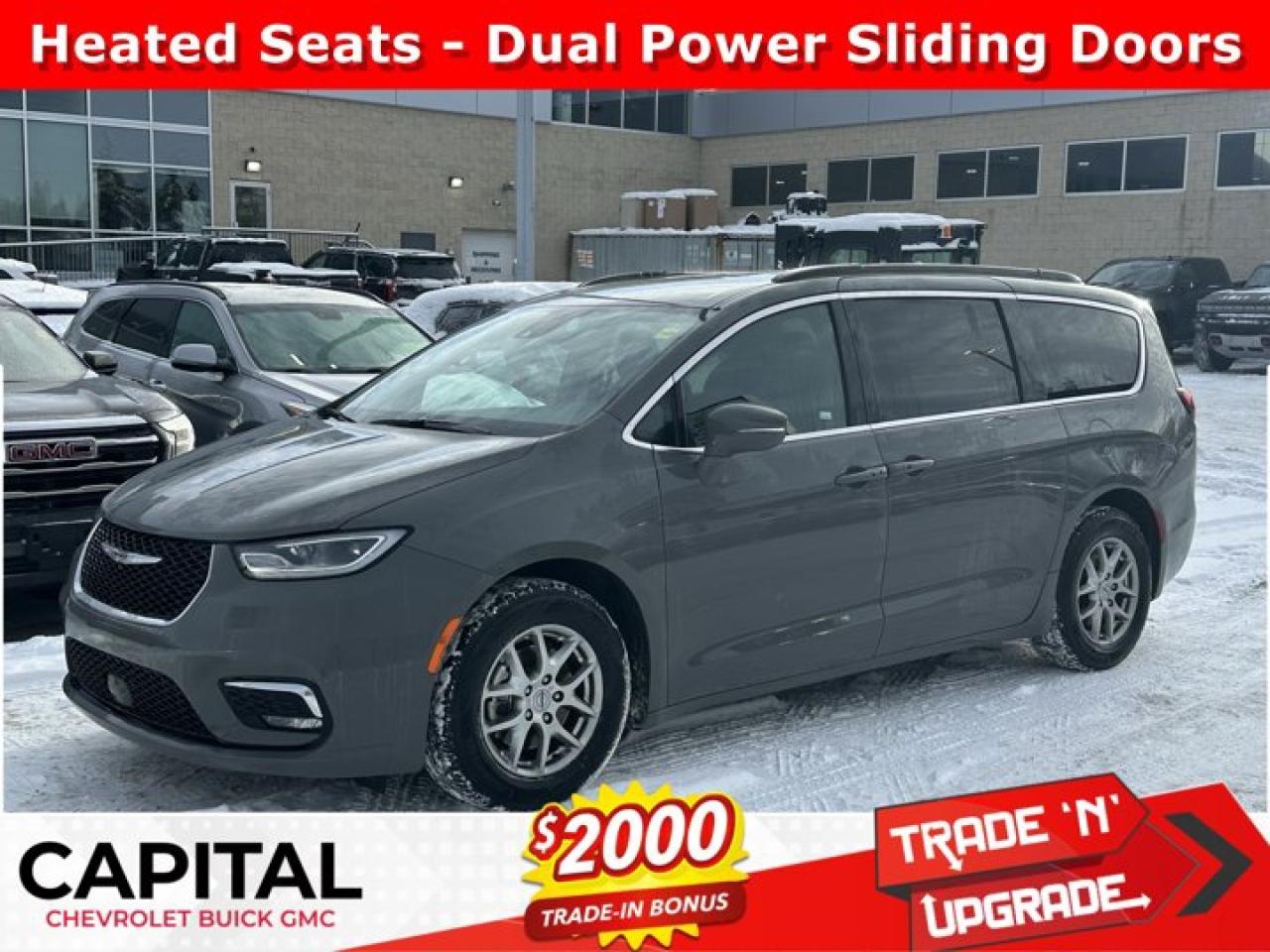 Certified.Ask for the Internet Department for more information or book your test drive today! Call 403-256-4960 for fast answers at your fingertips! Disclaimer: All prices are plus taxes. See dealer for details. AMVIC Licensed Dealer # B2020028.2022 Pacifica 9-Speed Automatic FWD Pacifica Touring, Heated front seats, Heated steering wheel, ParkView Rear Back-Up Camera, Power Liftgate, Quick Order Package 27W.
